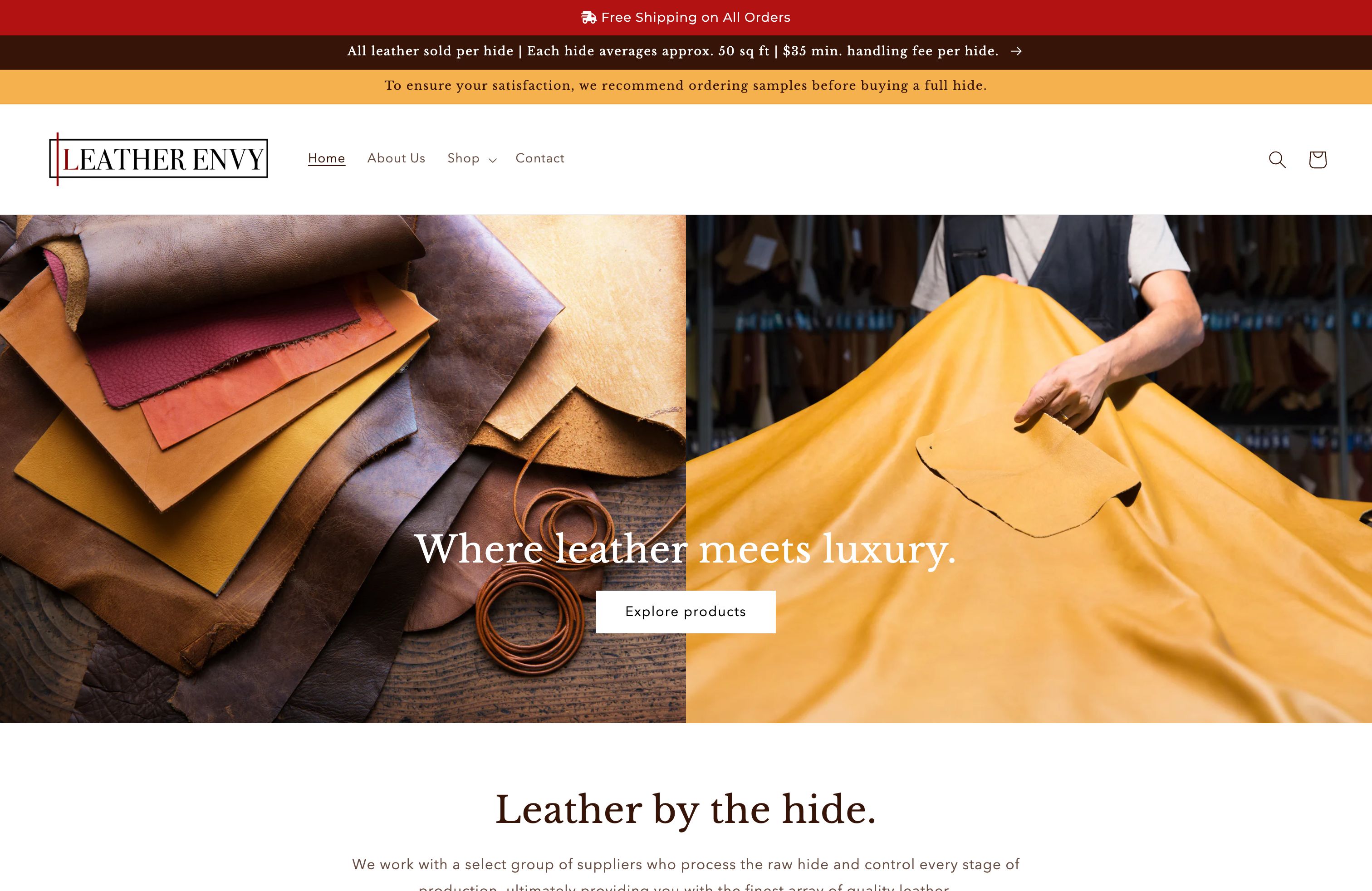Leather Envy website development screenshot 5