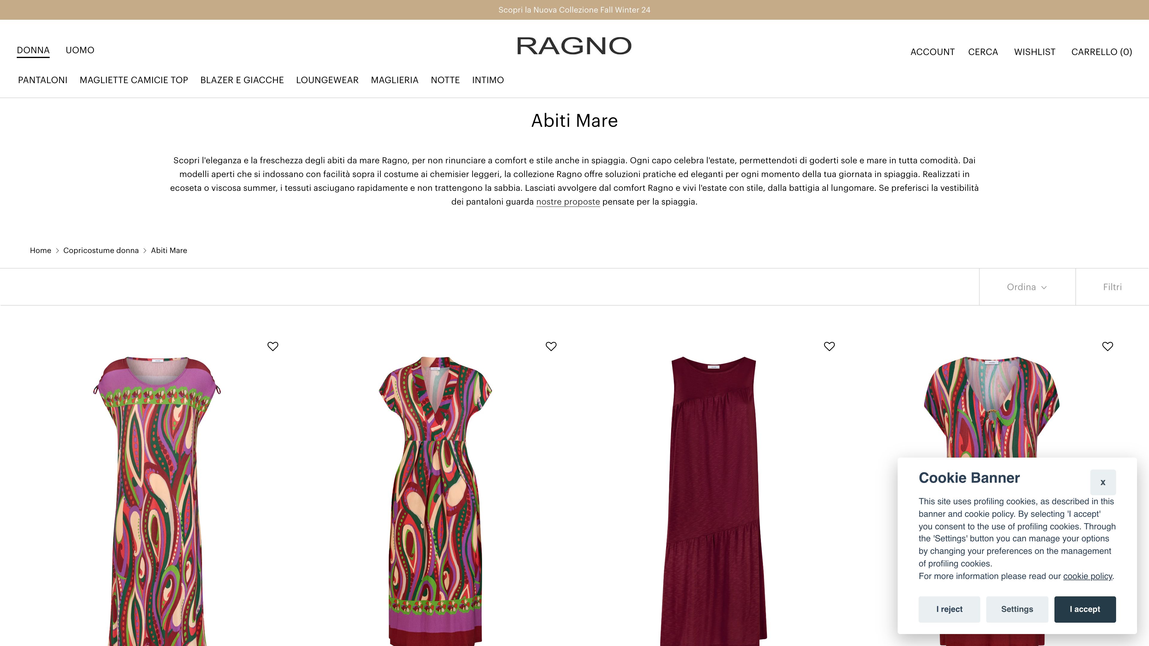RAGNO - Italian clothing and underwear brand since 1879 screenshot 2