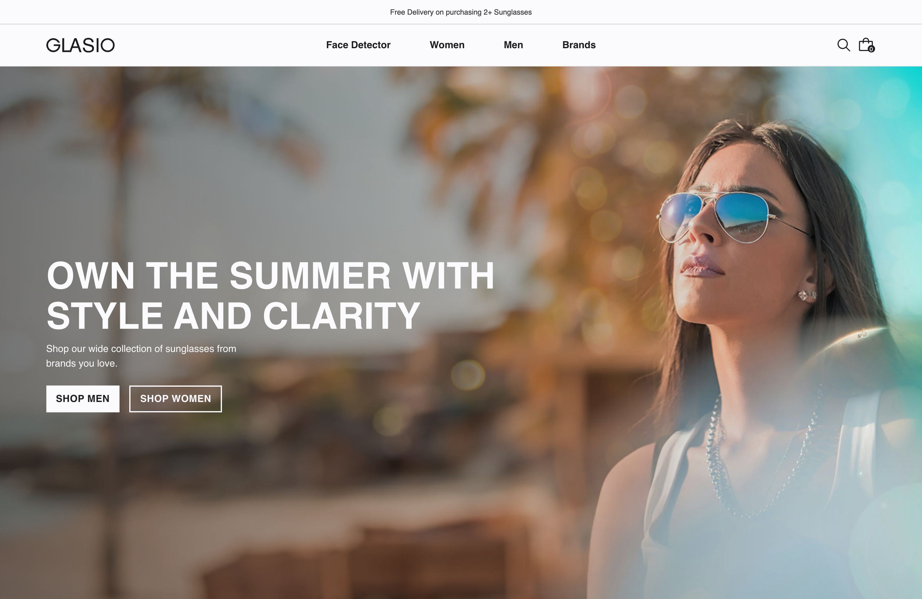 Modern Sunglasses Website for Glasio Eyewear