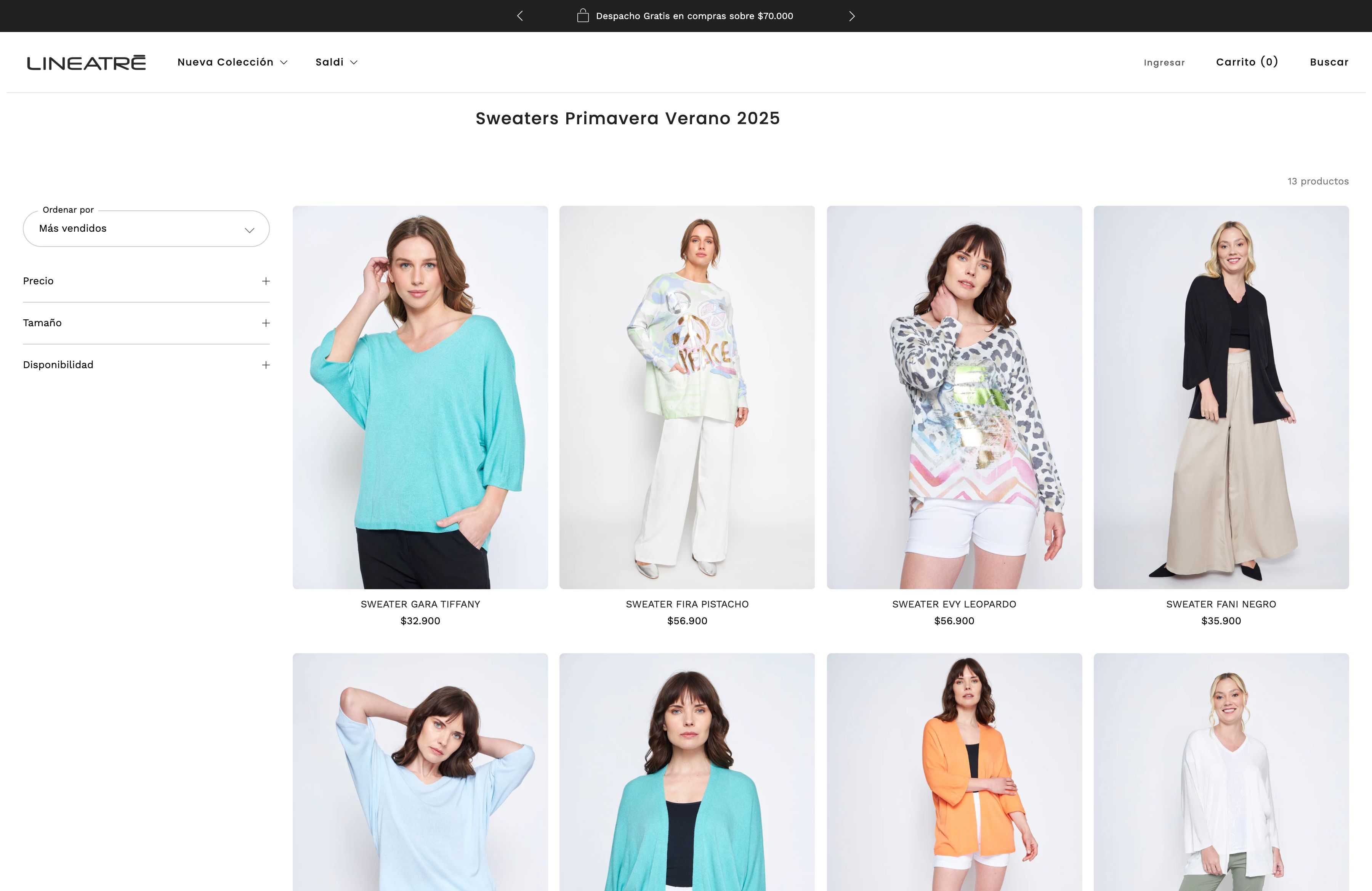 Lineatrē, una marca de moda italiana con 40 años en el mercado. screenshot 2