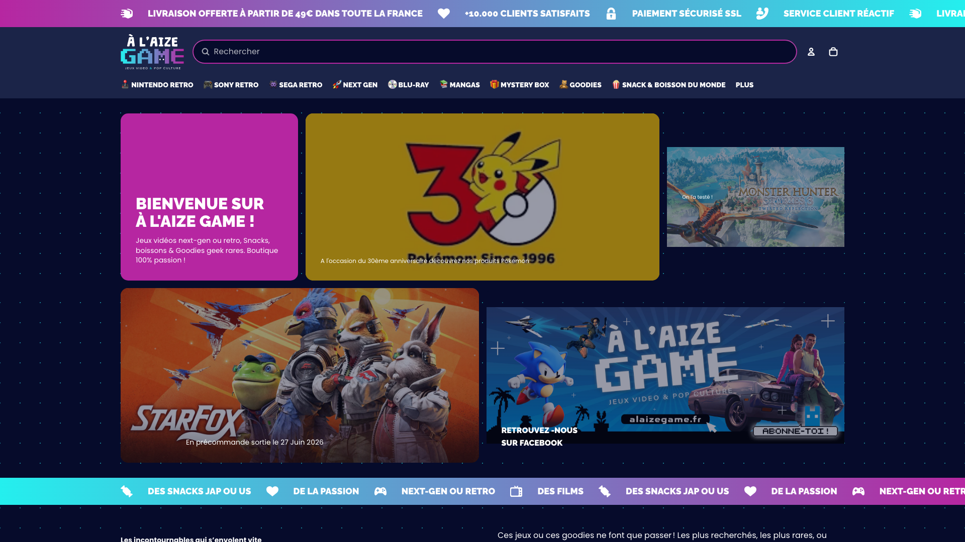 À l'Aize Game - Création boutique Shopify