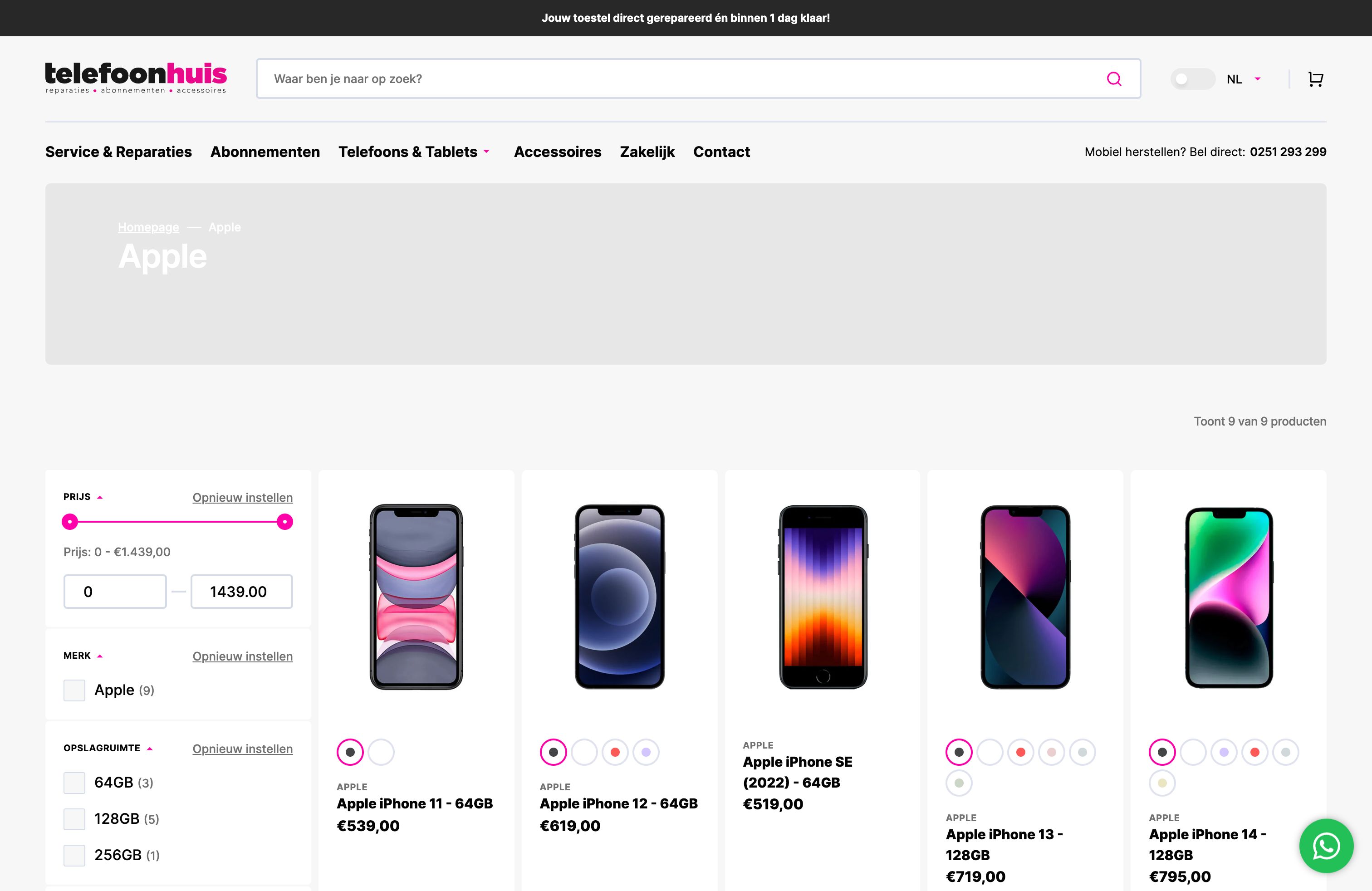 Telefoonhuis screenshot 2