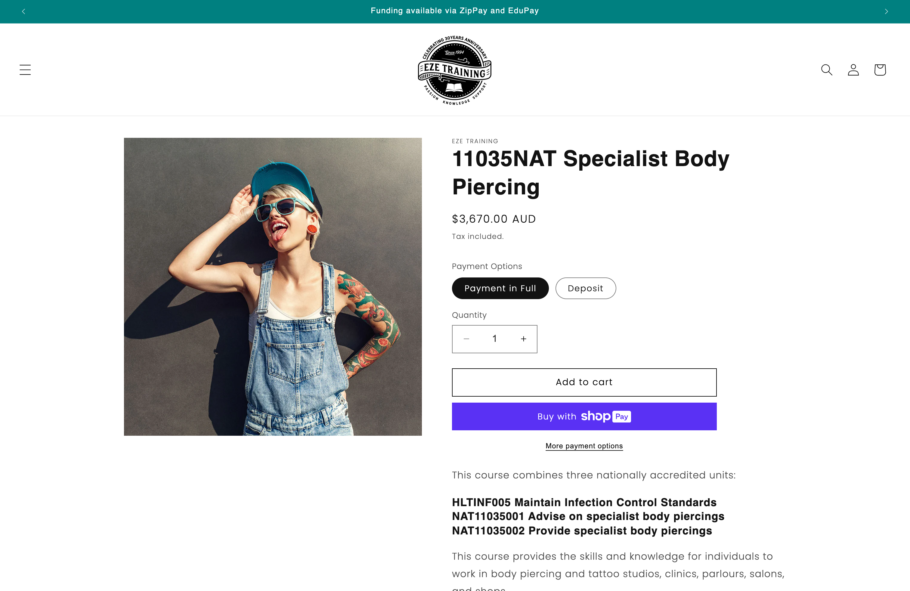 Eze Training, Courses, migration from WordPress screenshot 4
