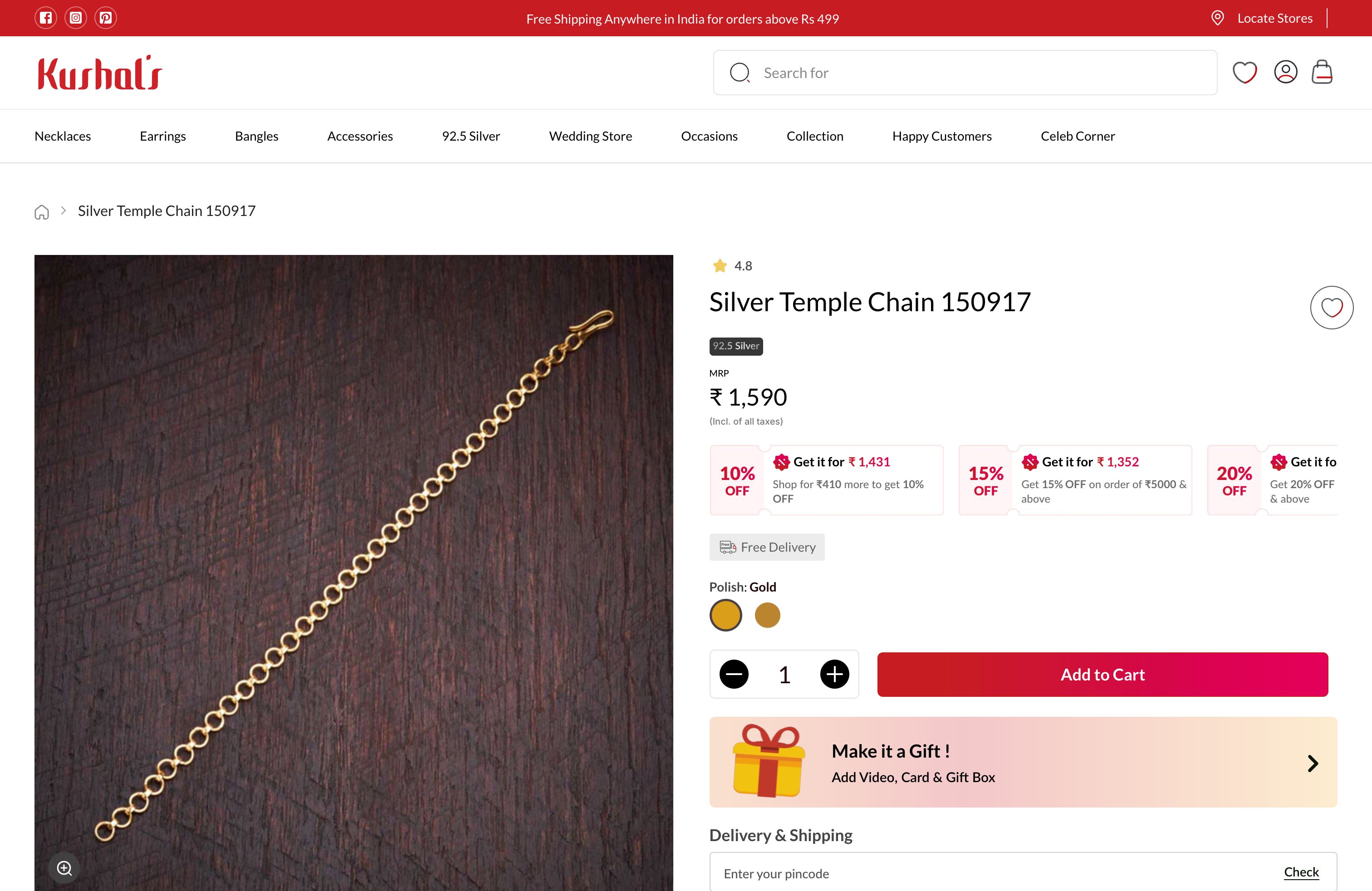 Kushals Jewellery - Leading indian Jewellery Brand screenshot 2