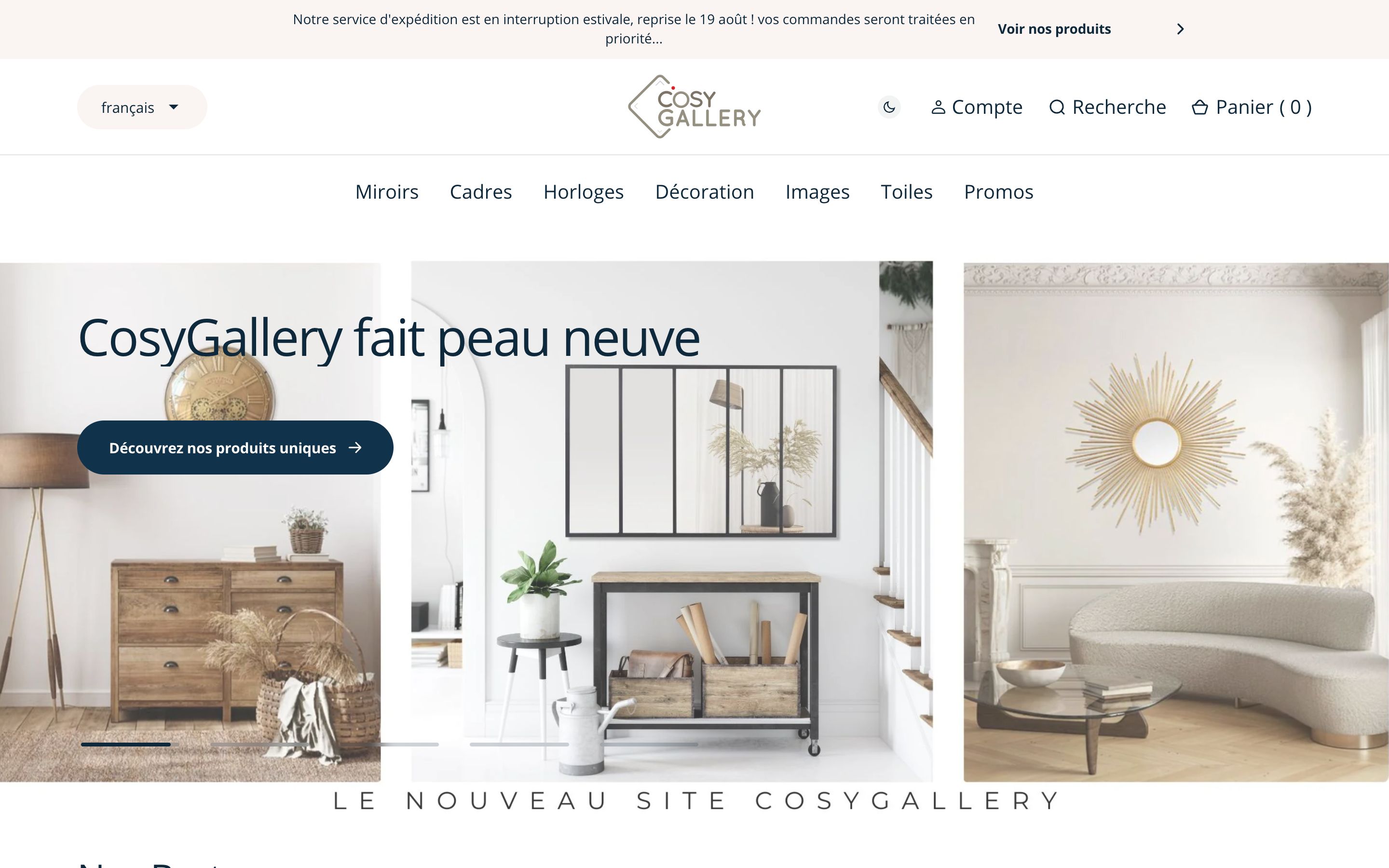 Cosy Gallery - Site e-commerce B2C de décoration screenshot 6