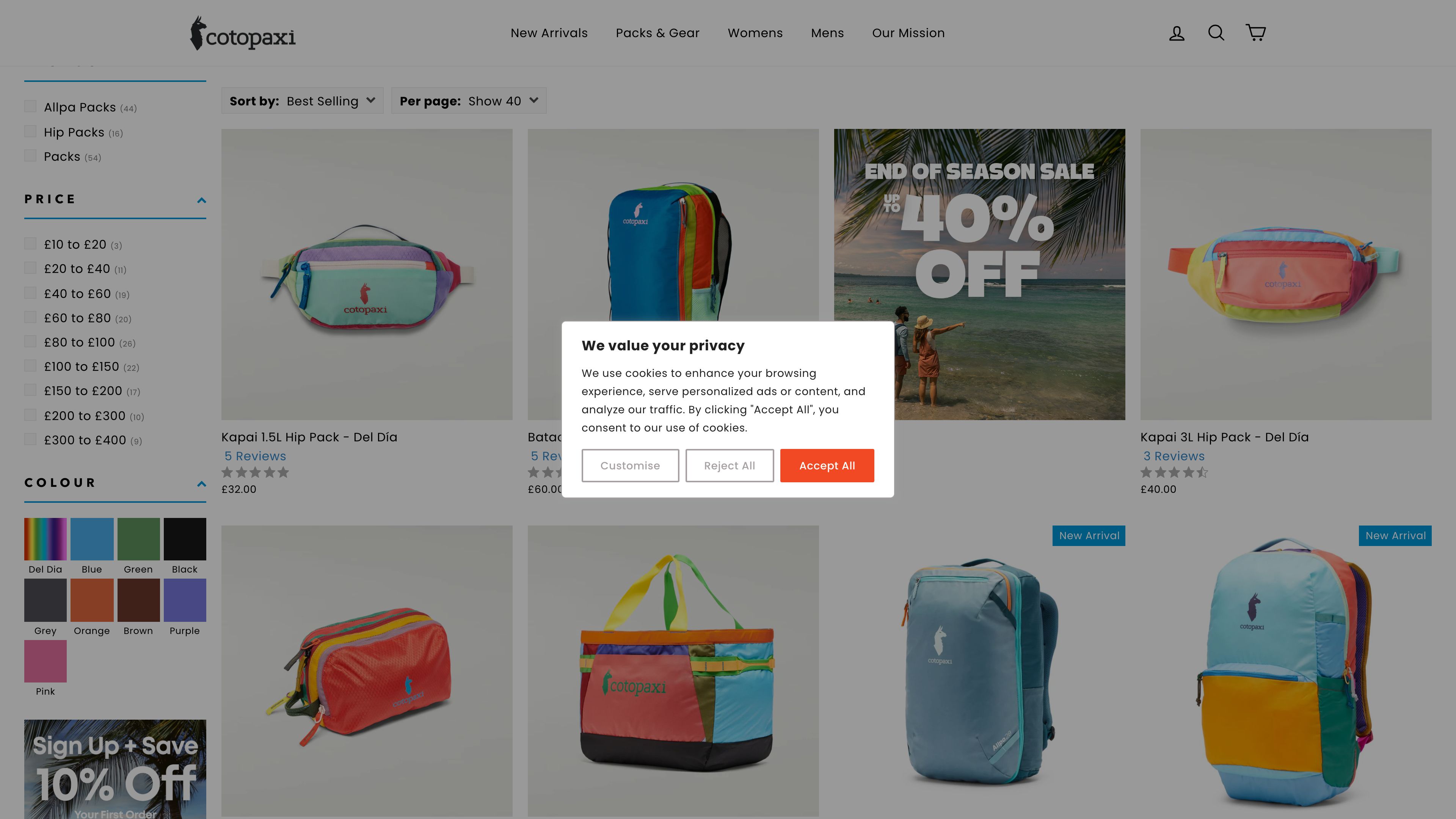 Cotopaxi UK screenshot
