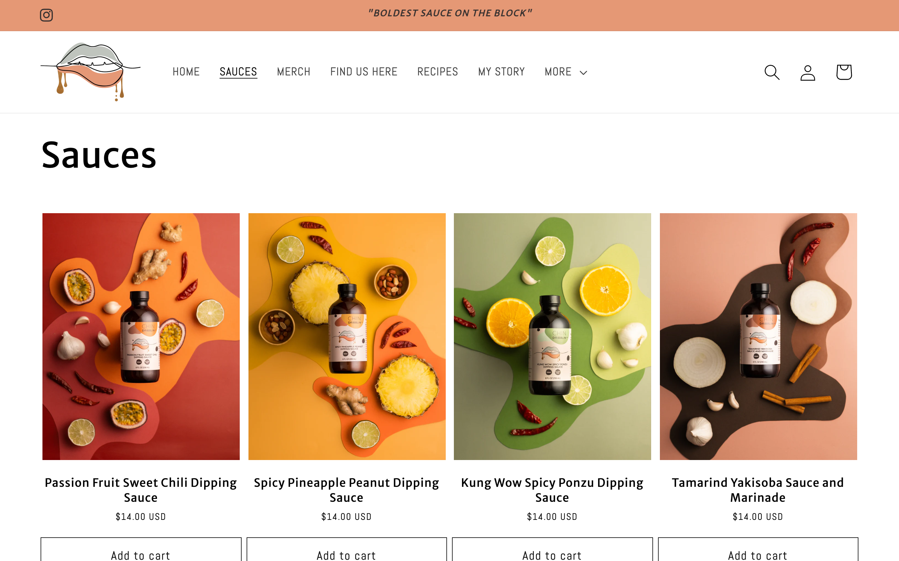 Website Refresh and Marketing Stack for Chin Dribblin' Sauces