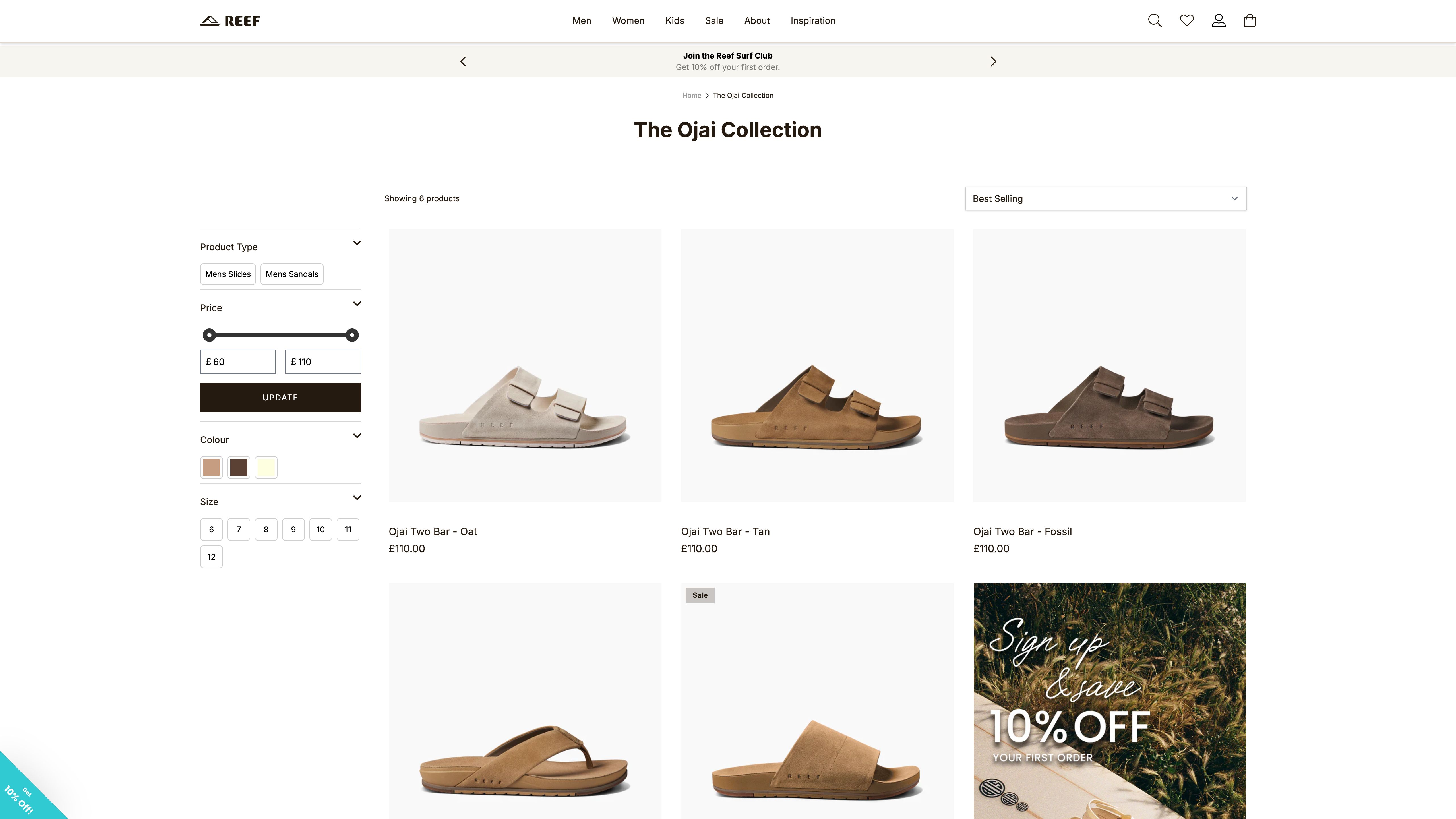 Reef Sandals screenshot