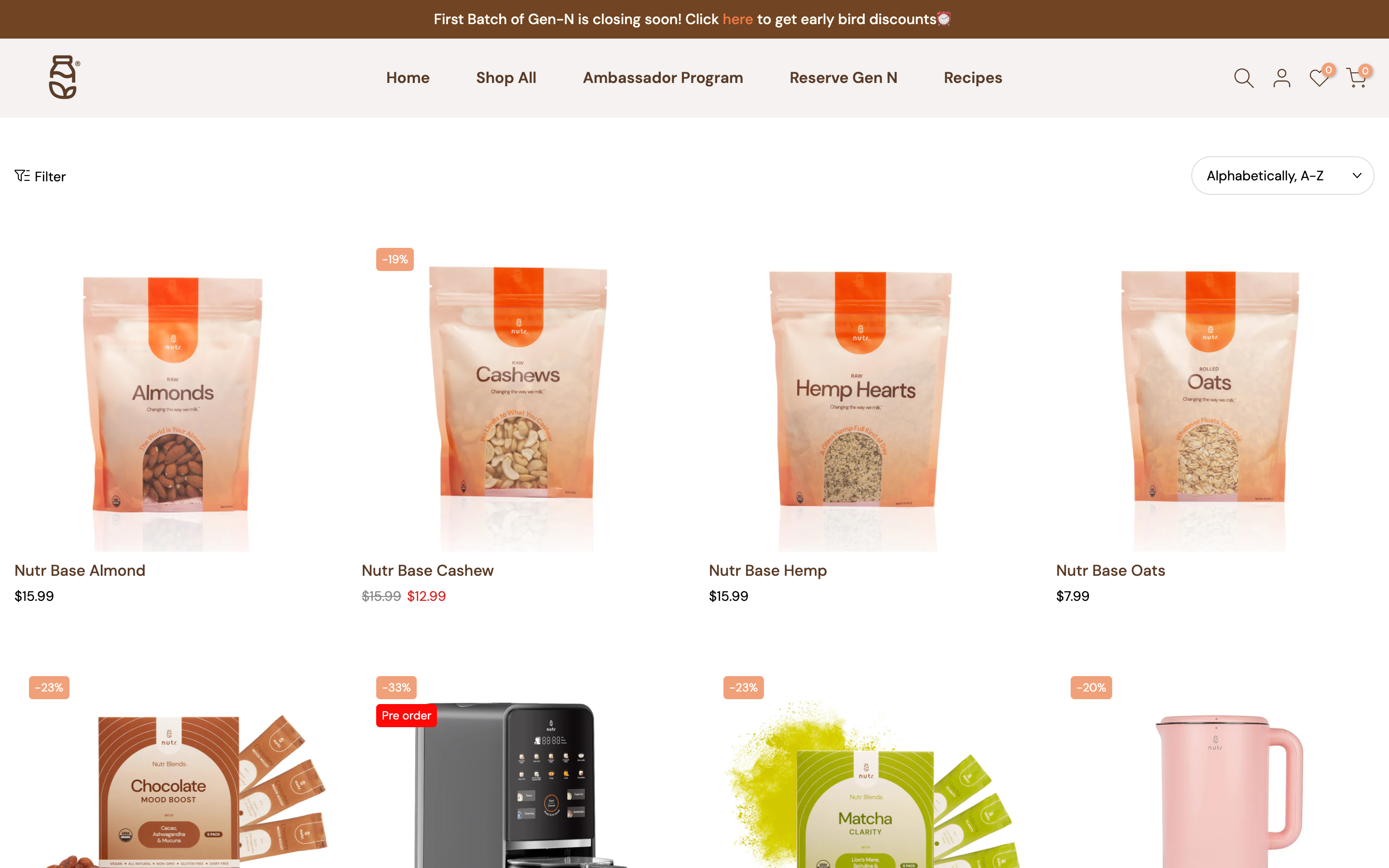 Shopify Store Development and Design for Nutr