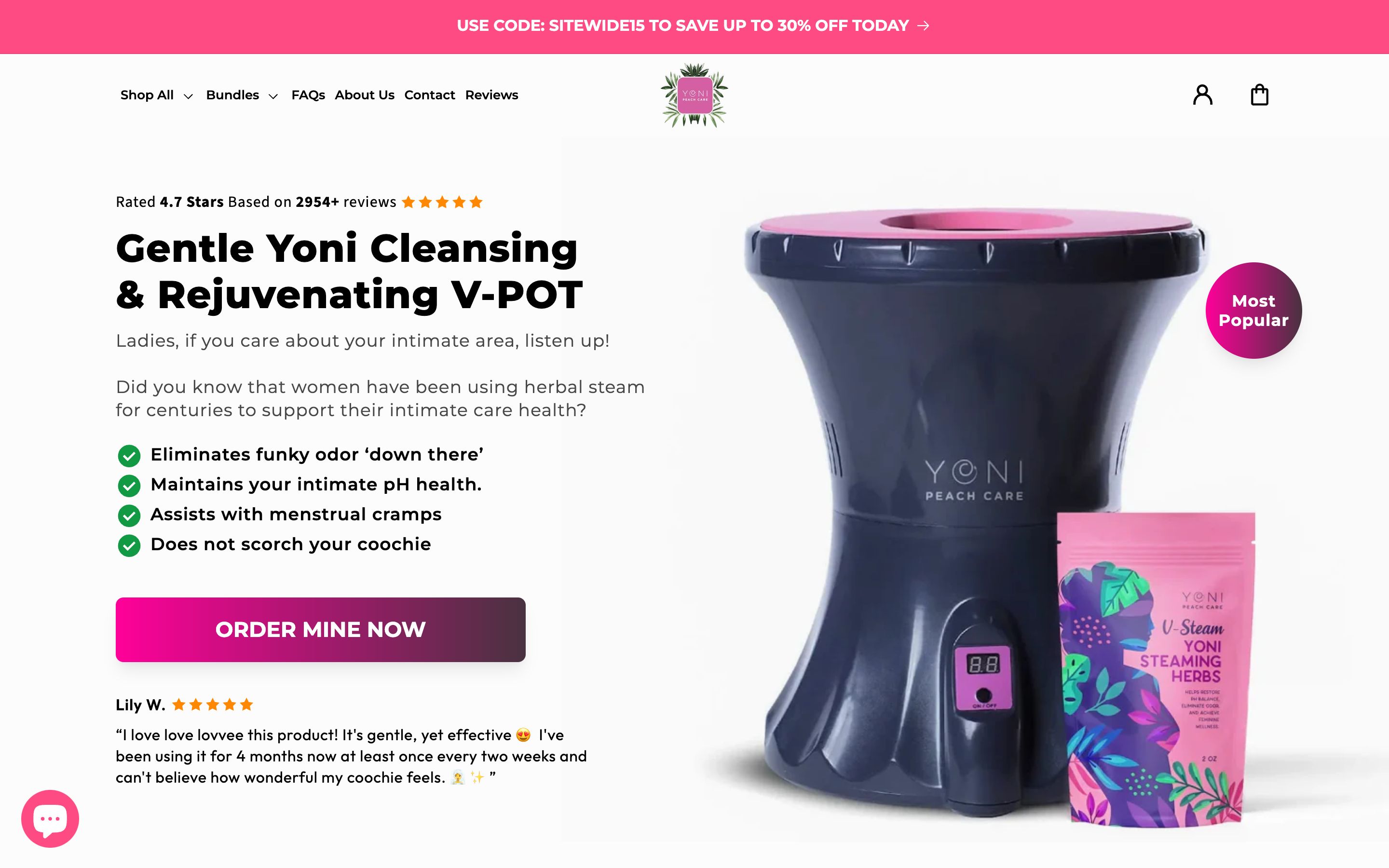 Yoni Peach Care: Custom Website Development and Optimization