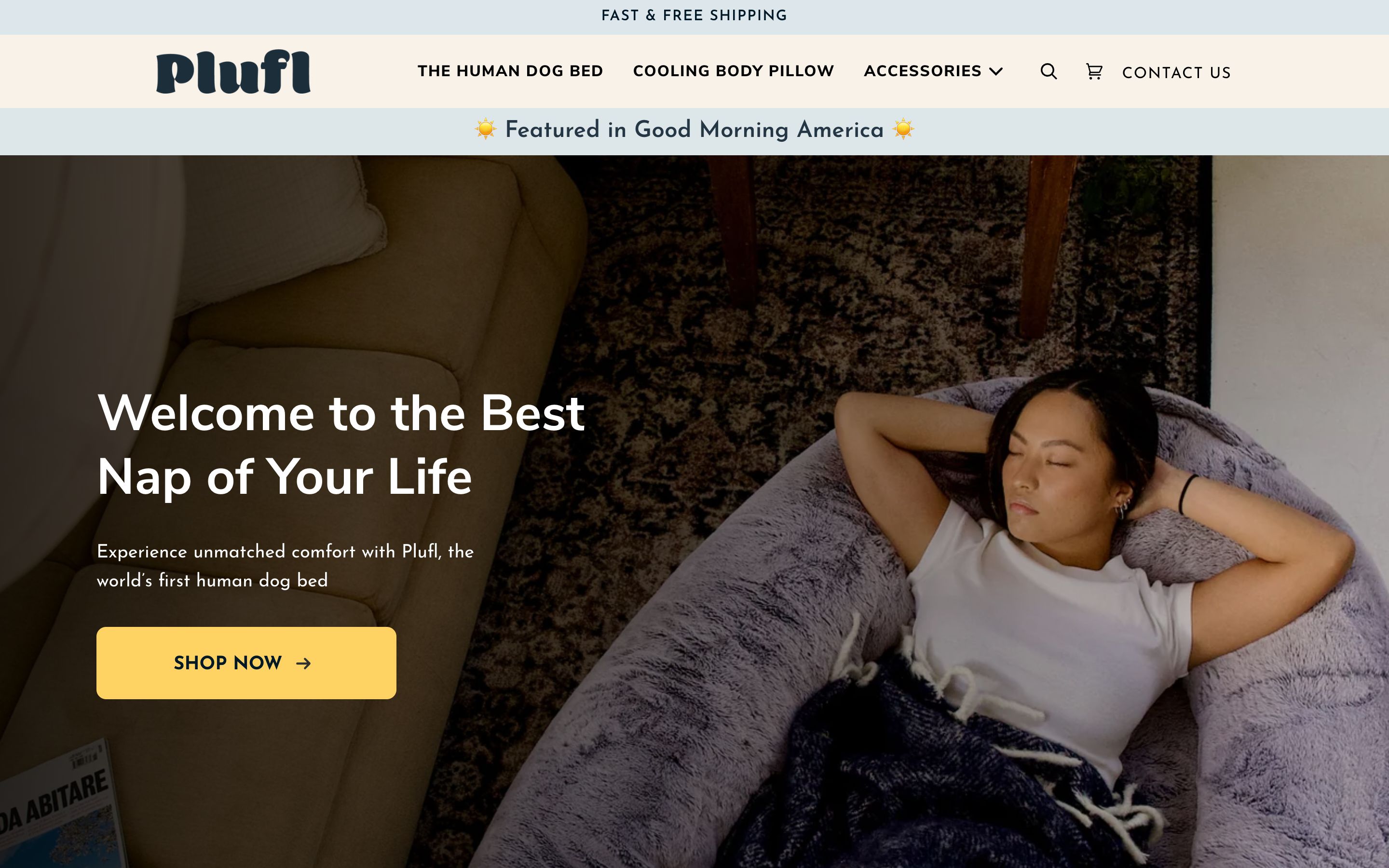 Our Client Went Onto Shark Tank! Plufl - Dog Bed for Humans screenshot 6