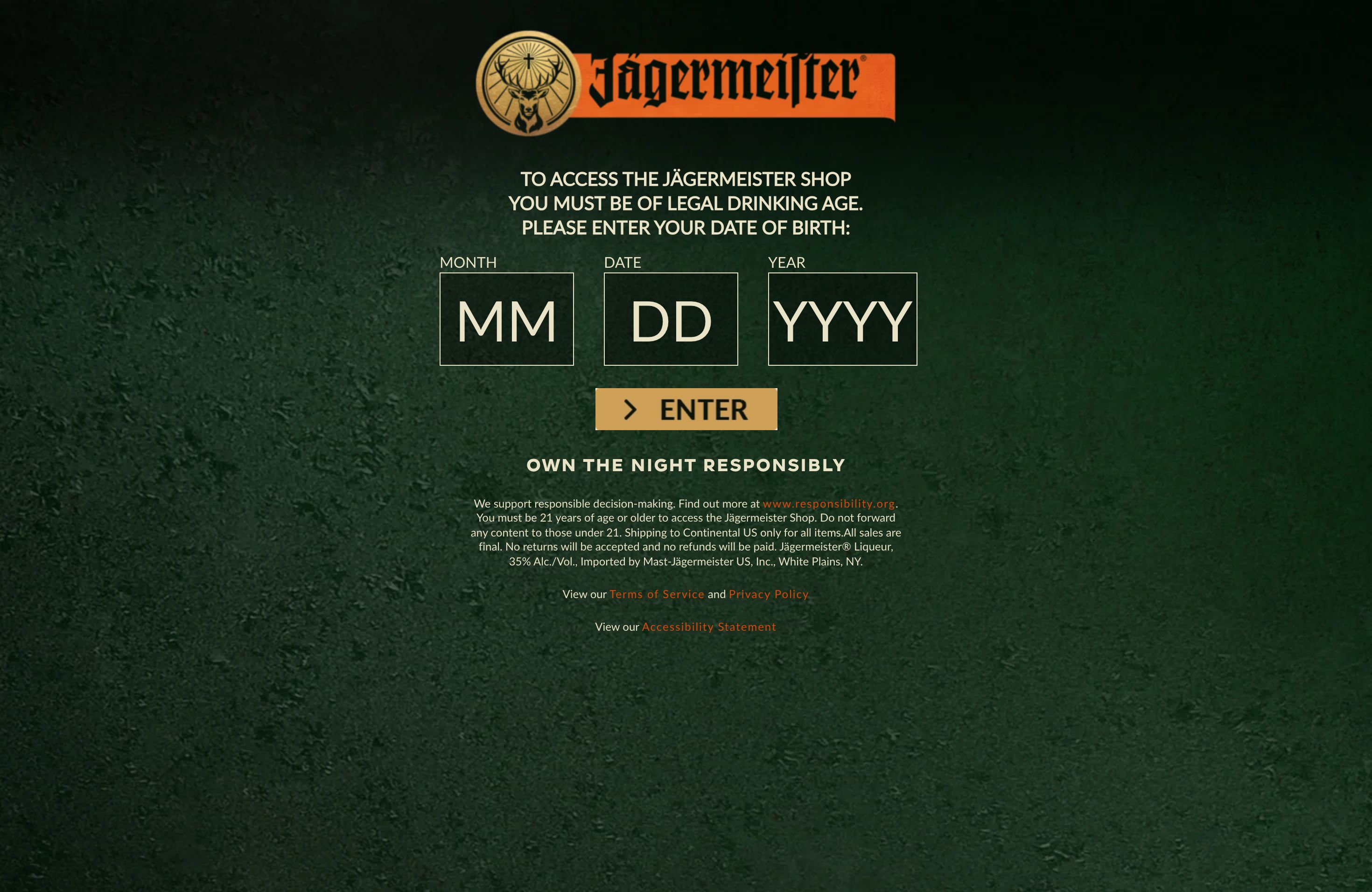 Jägermeister USA Official Shop screenshot