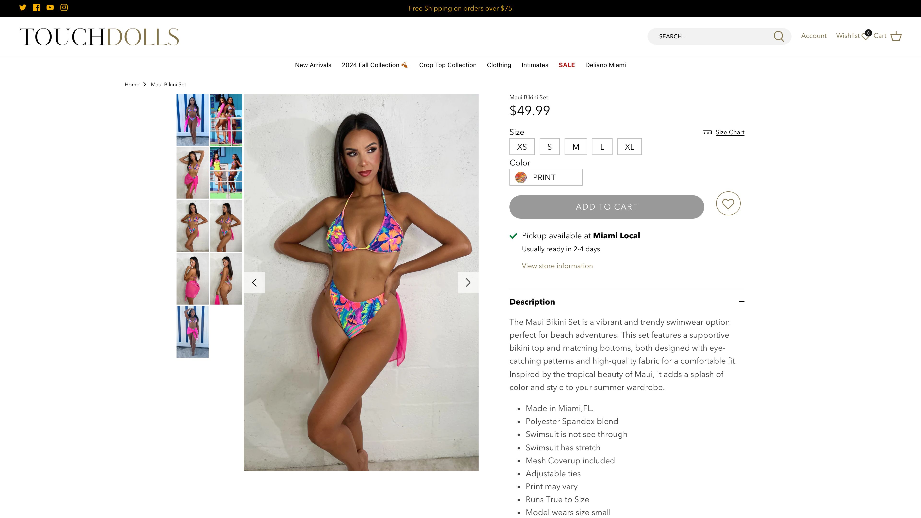 Fashion store screenshot
