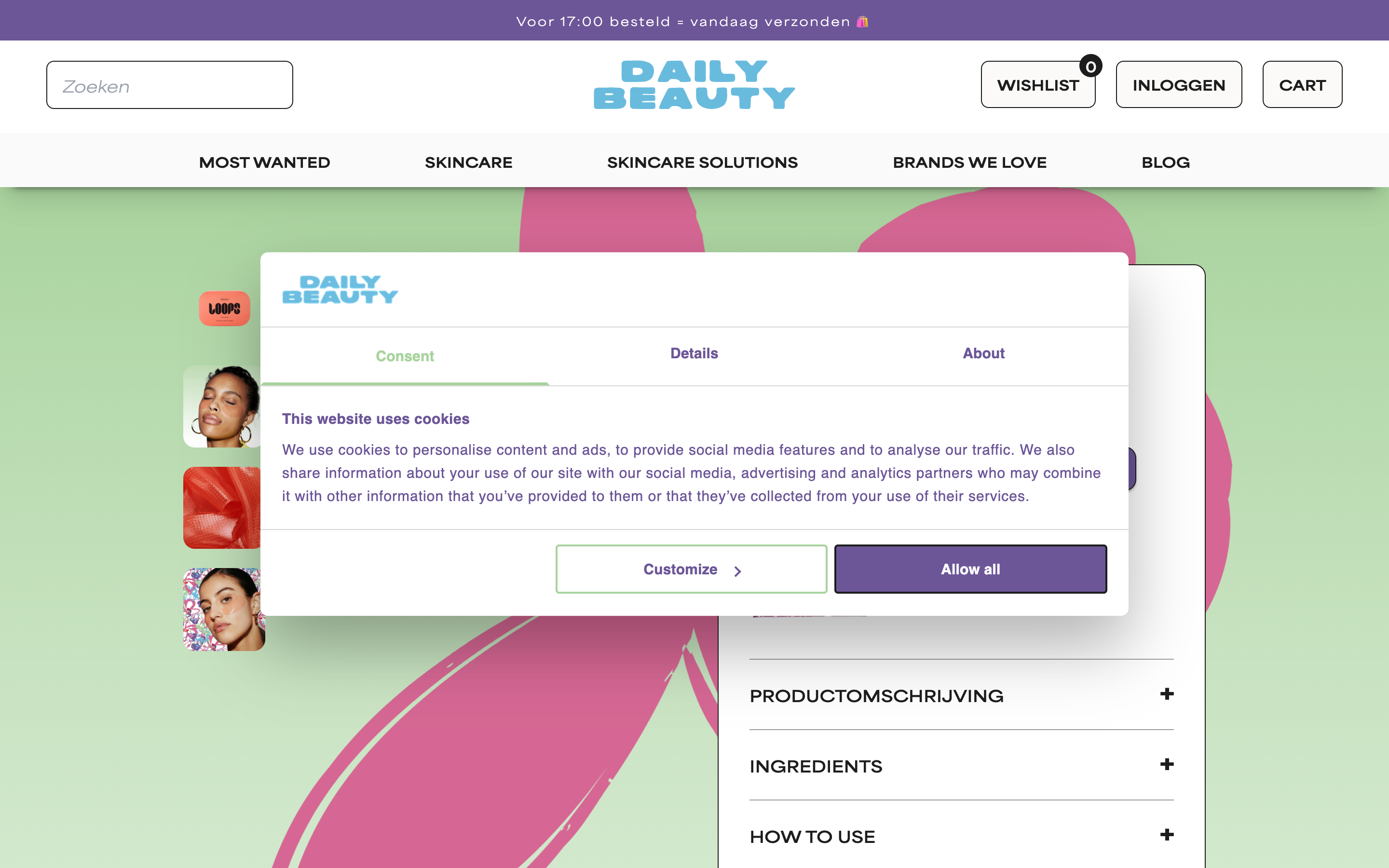 A unique custom webshop for Daily Beauty - Your skincare sidekick screenshot 3