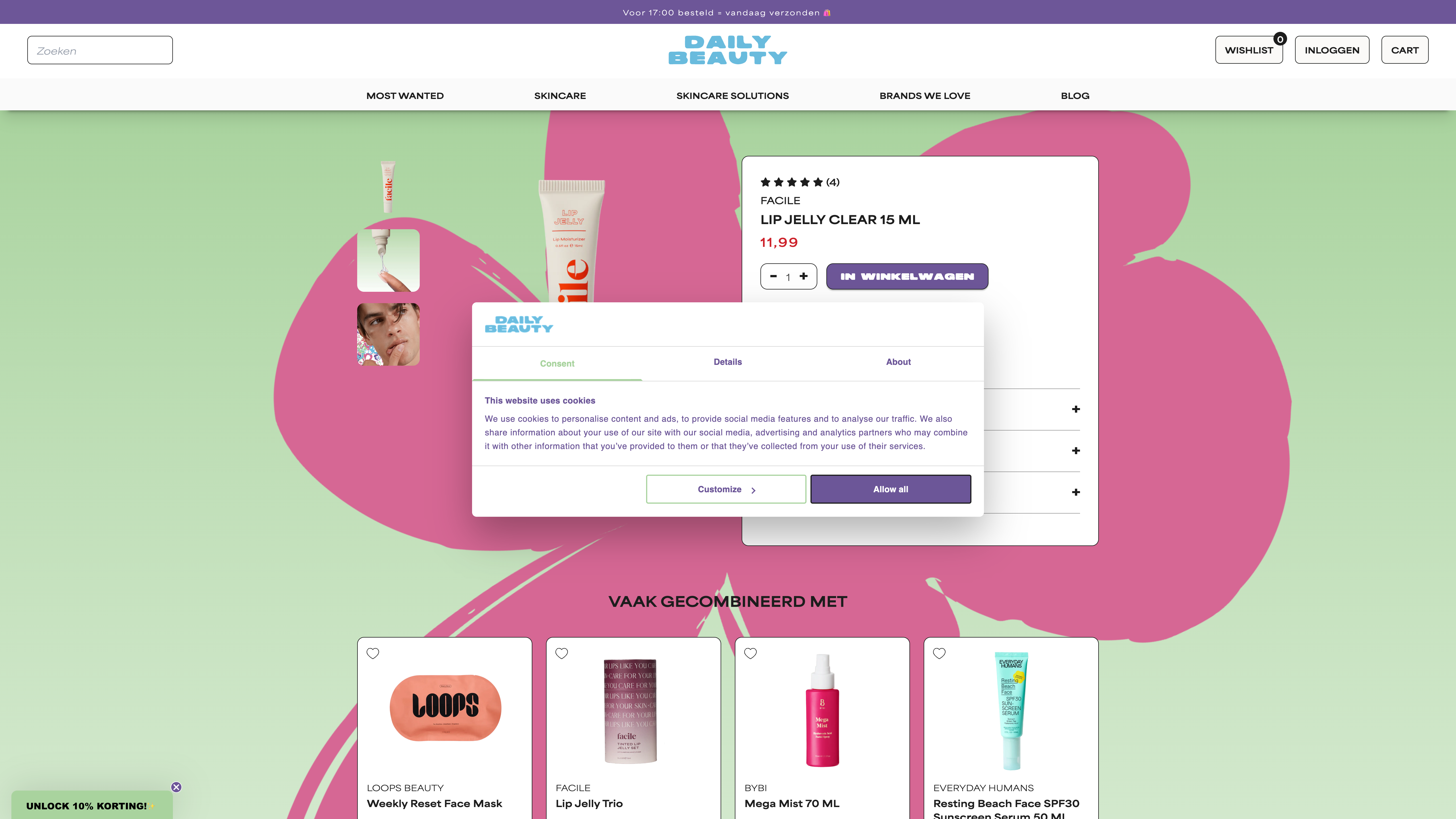 A unique custom webshop for Daily Beauty - Your skincare sidekick screenshot 2