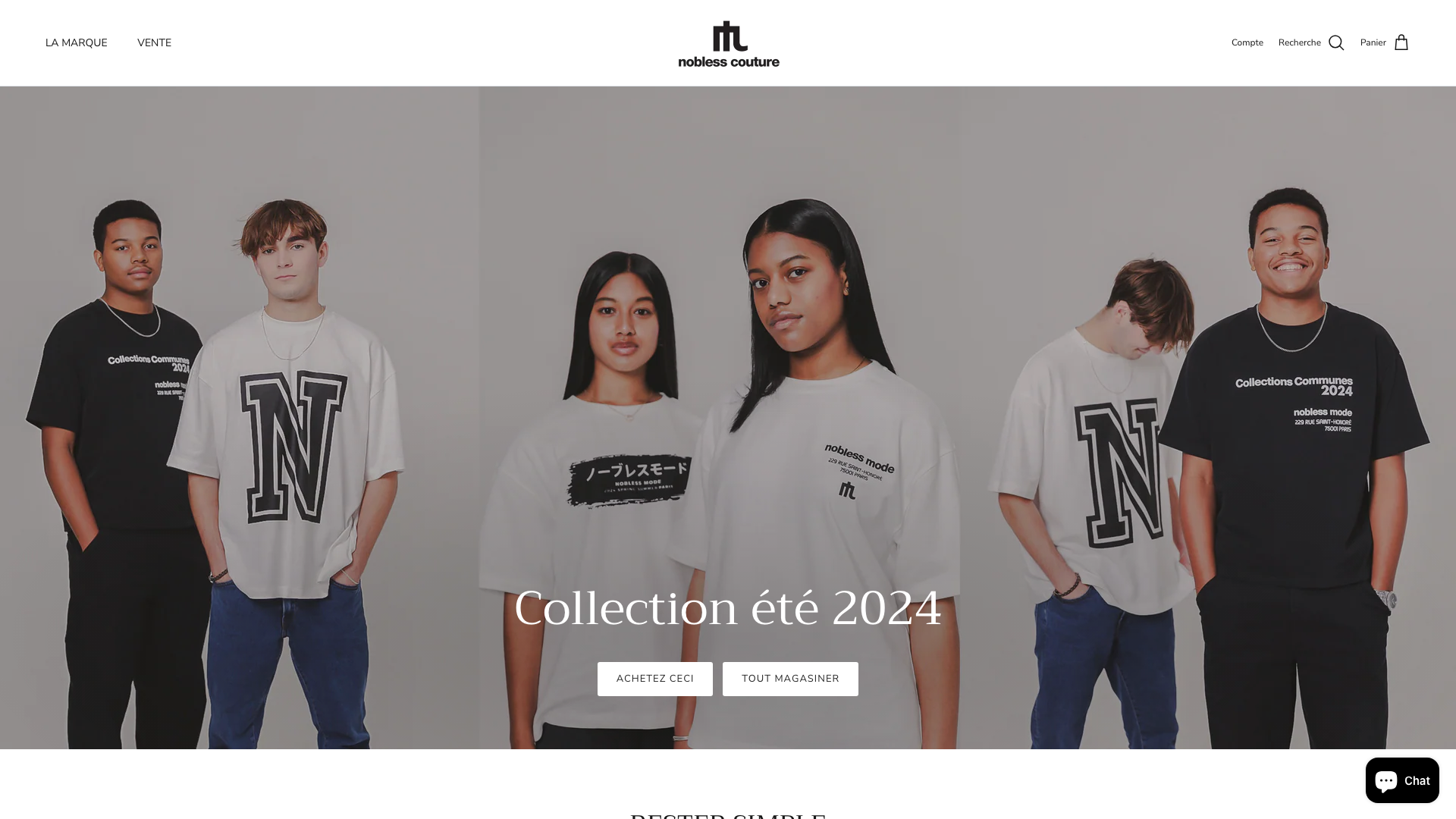 Création du site Nobless Couture