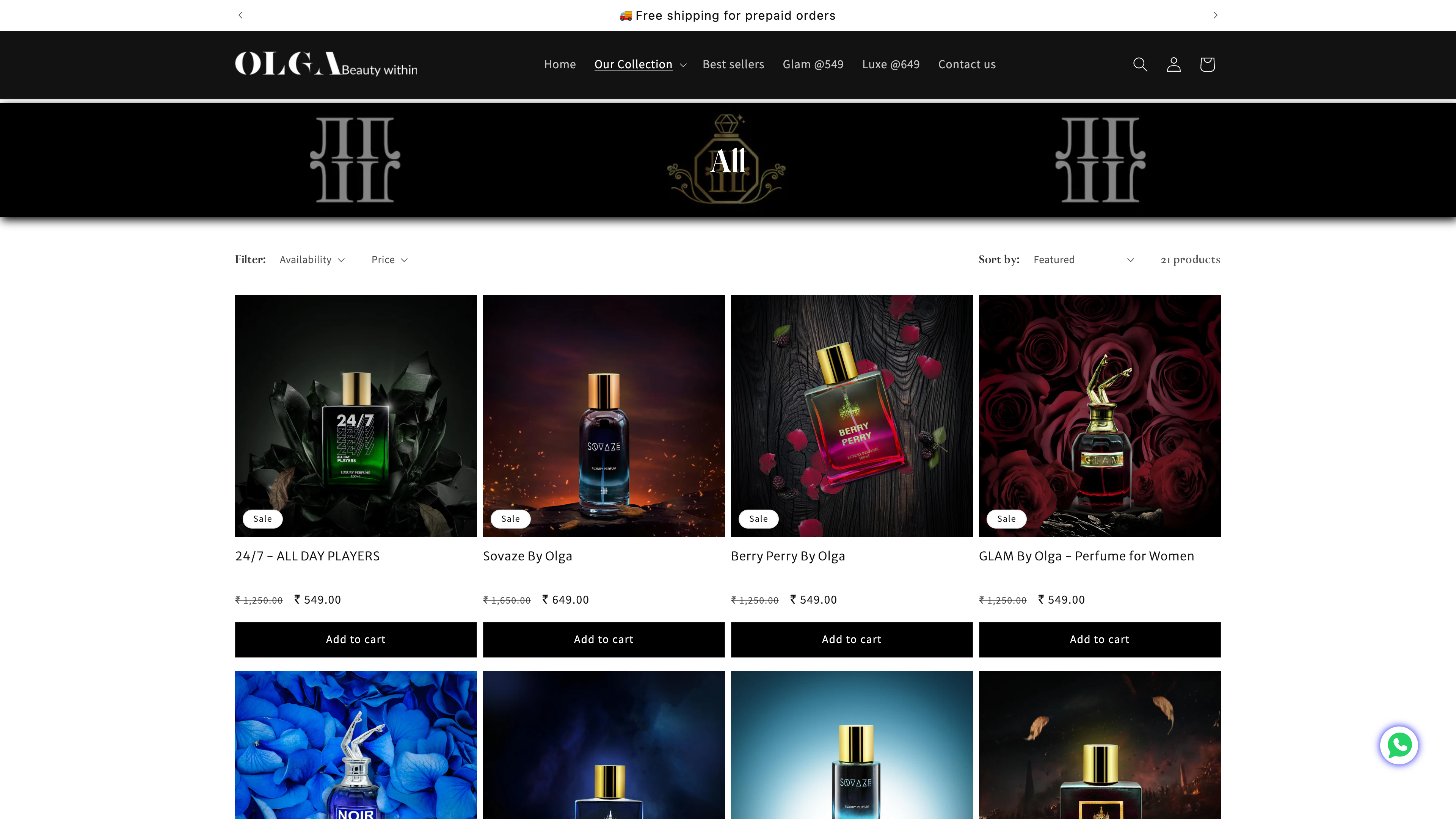 OLGA Perfumes screenshot