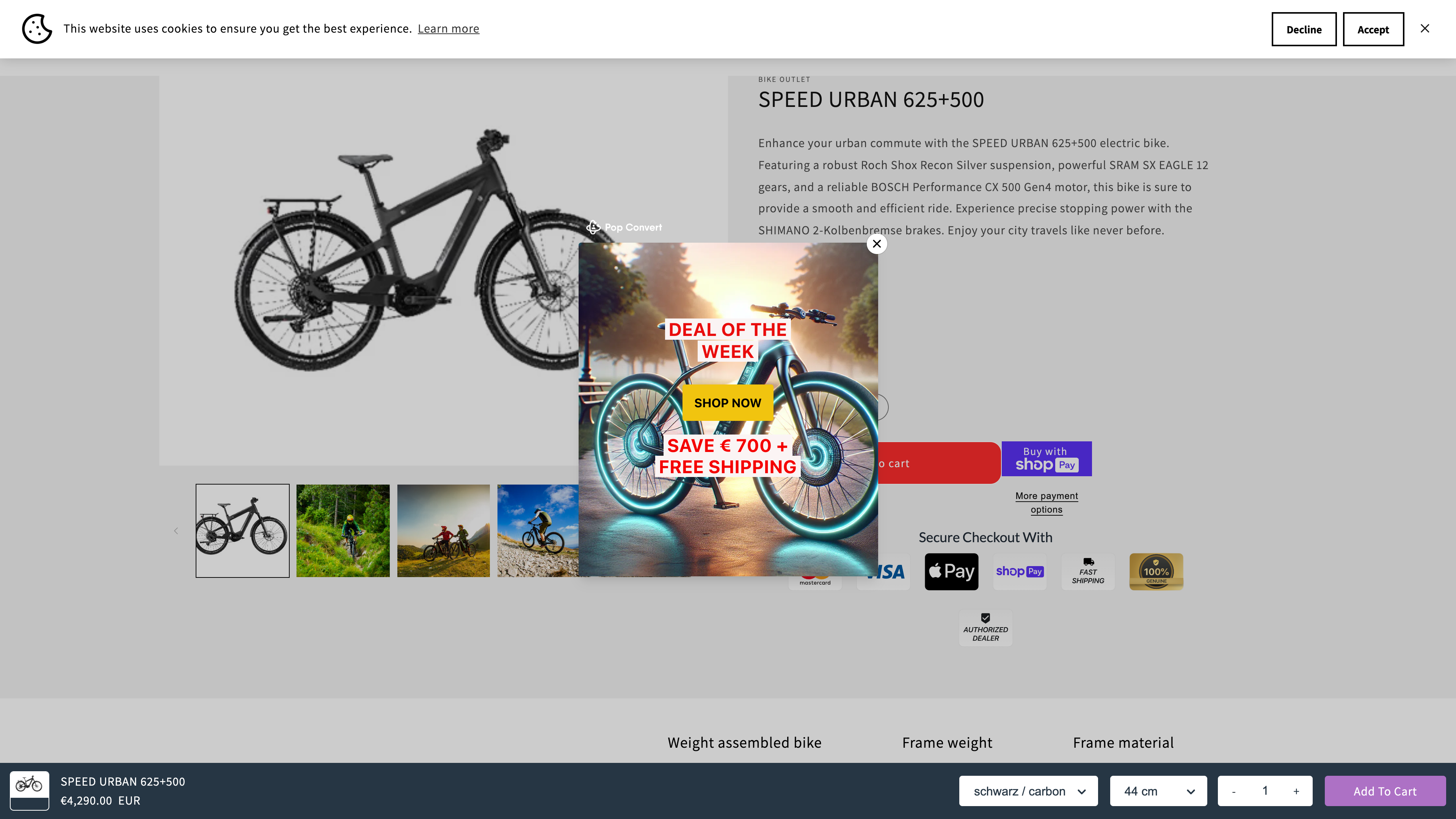 Custom pages on website - Bike Outlet screenshot 4