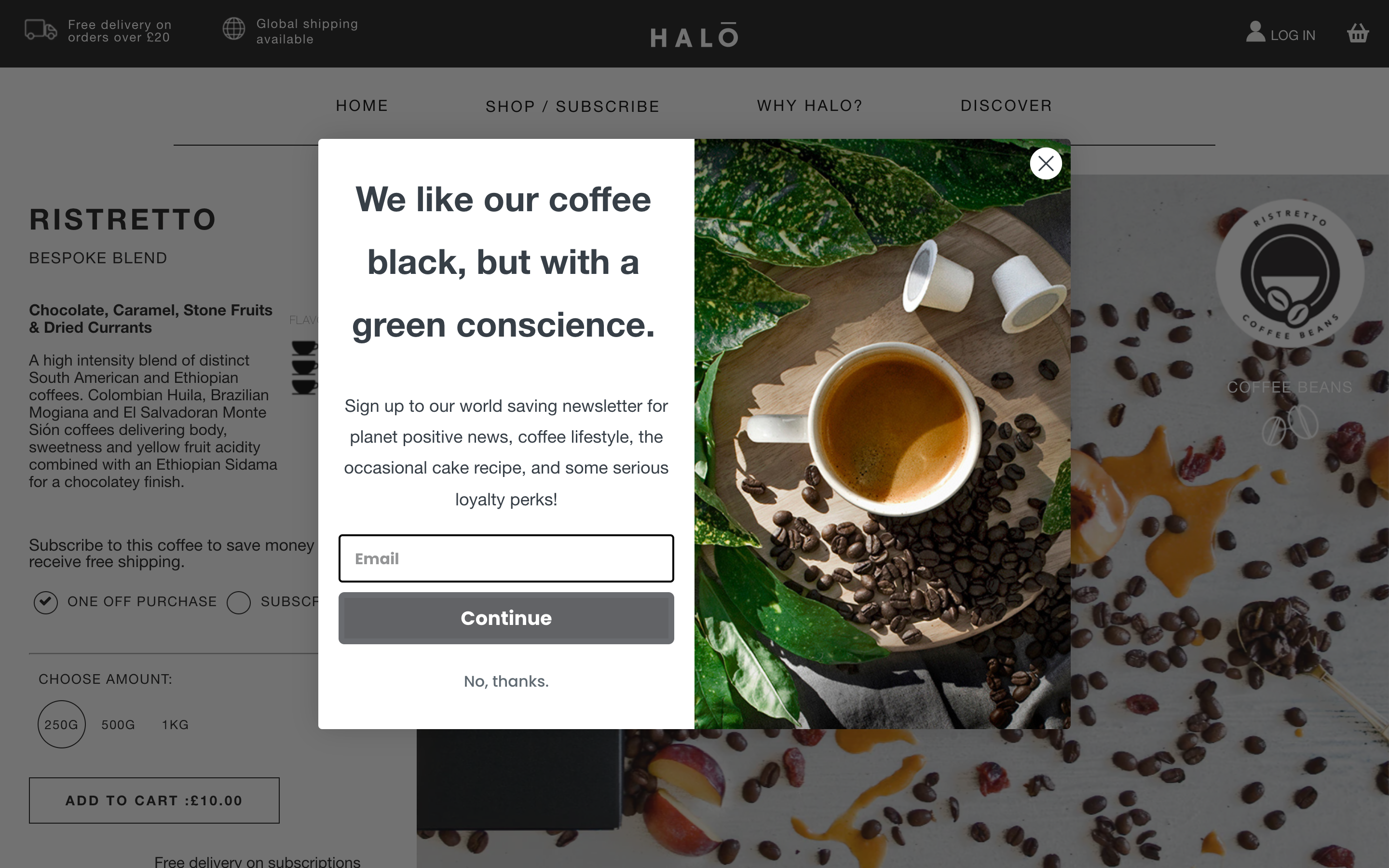 Halo Coffee: Migration from WordPress to Shopify with Custom Theme screenshot 3