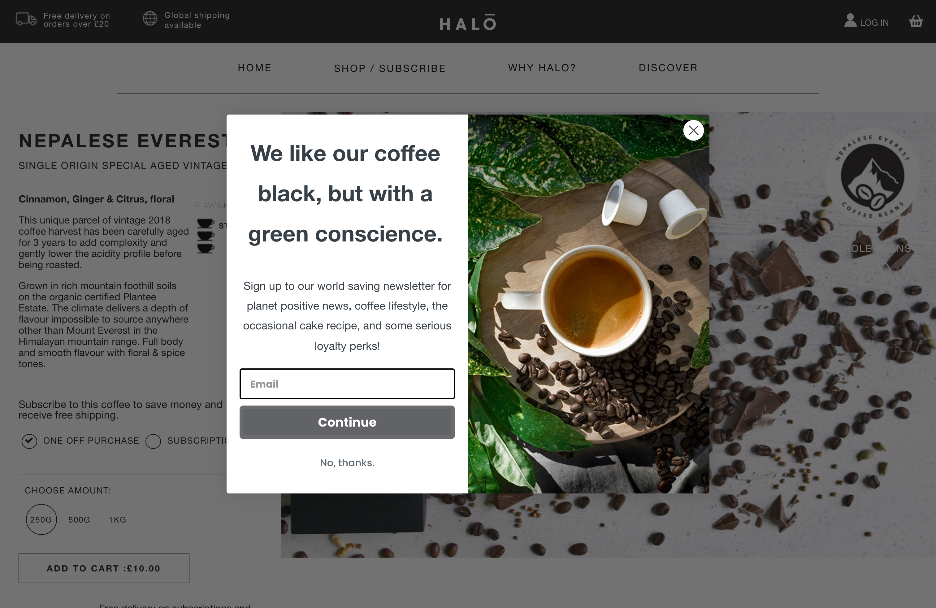 Halo Coffee: Migration from WordPress to Shopify with Custom Theme screenshot 2