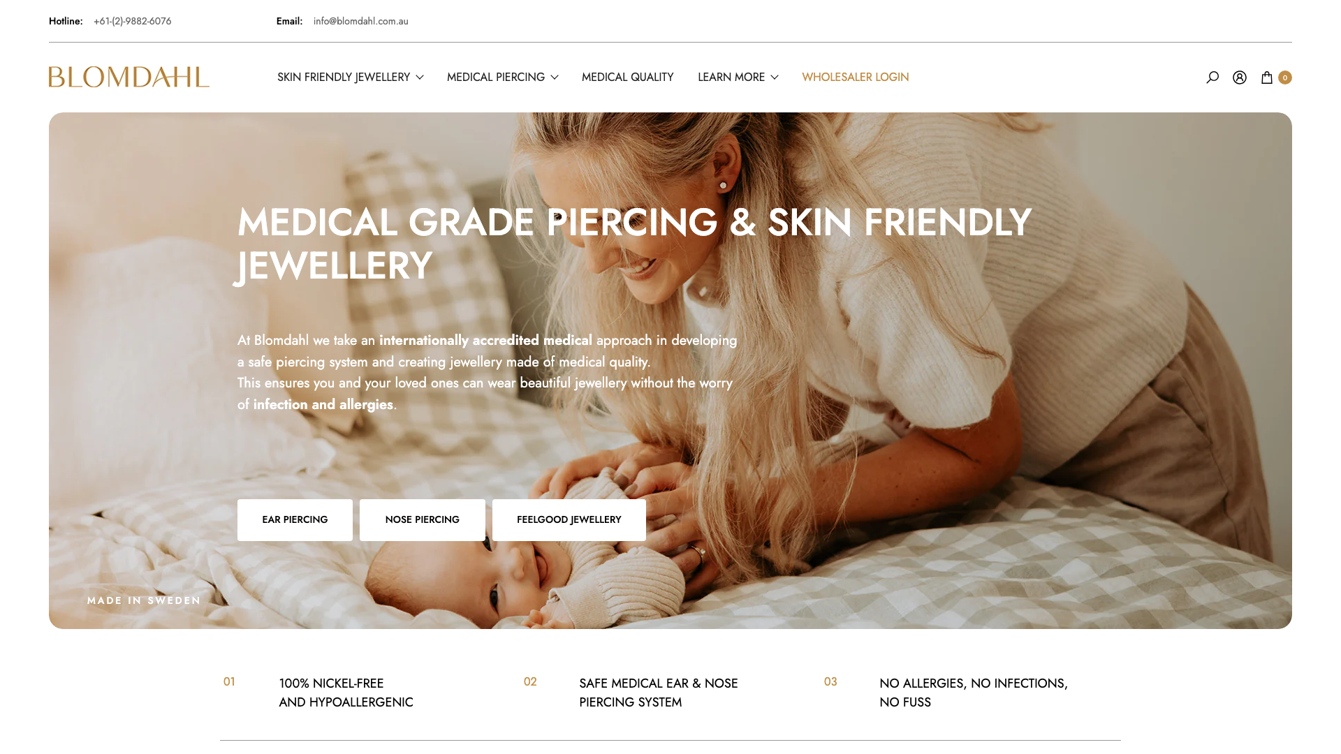 Blomdahl Medical Beauty Redesign screenshot