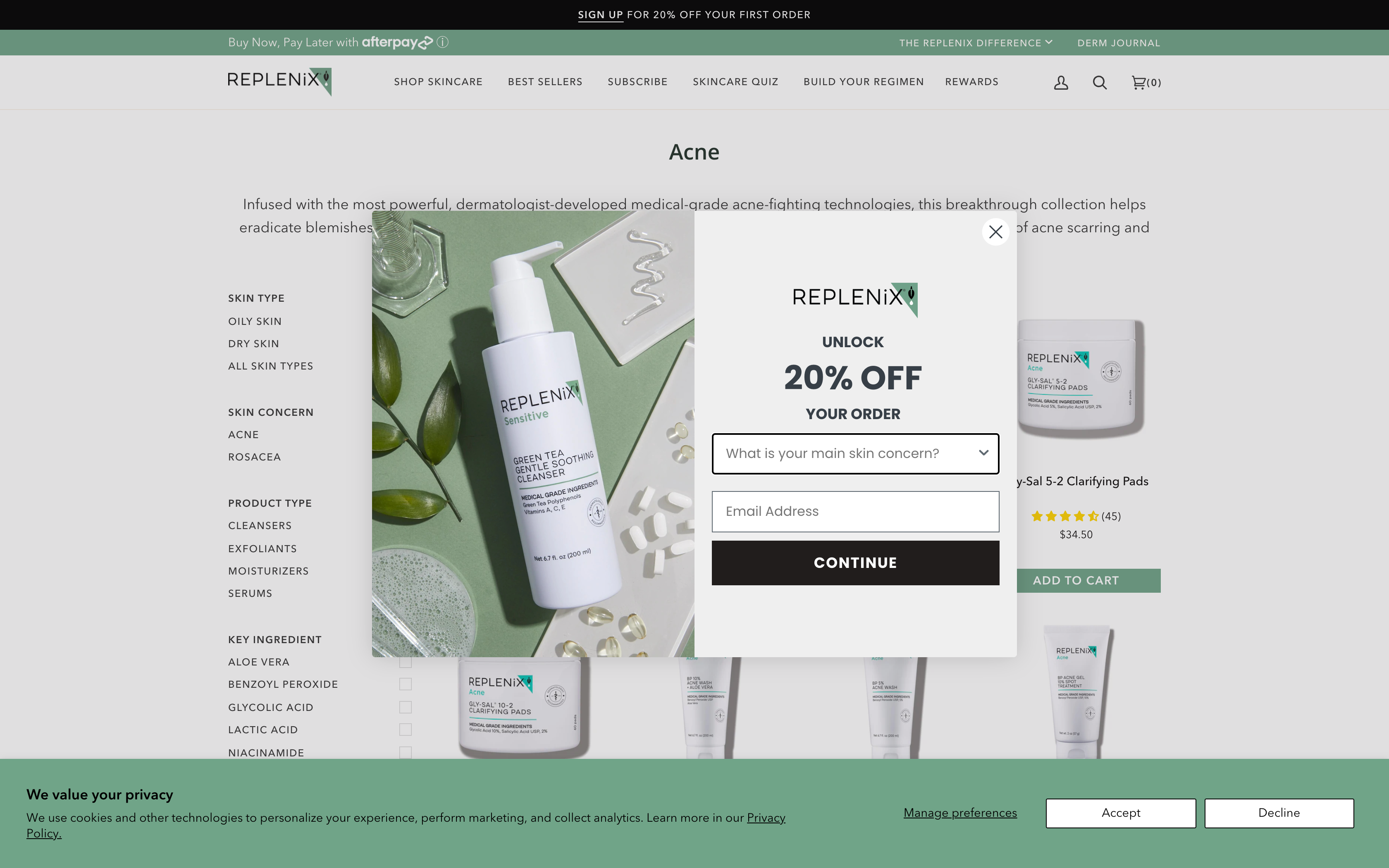 Shopify Store Design for Skin care product screenshot