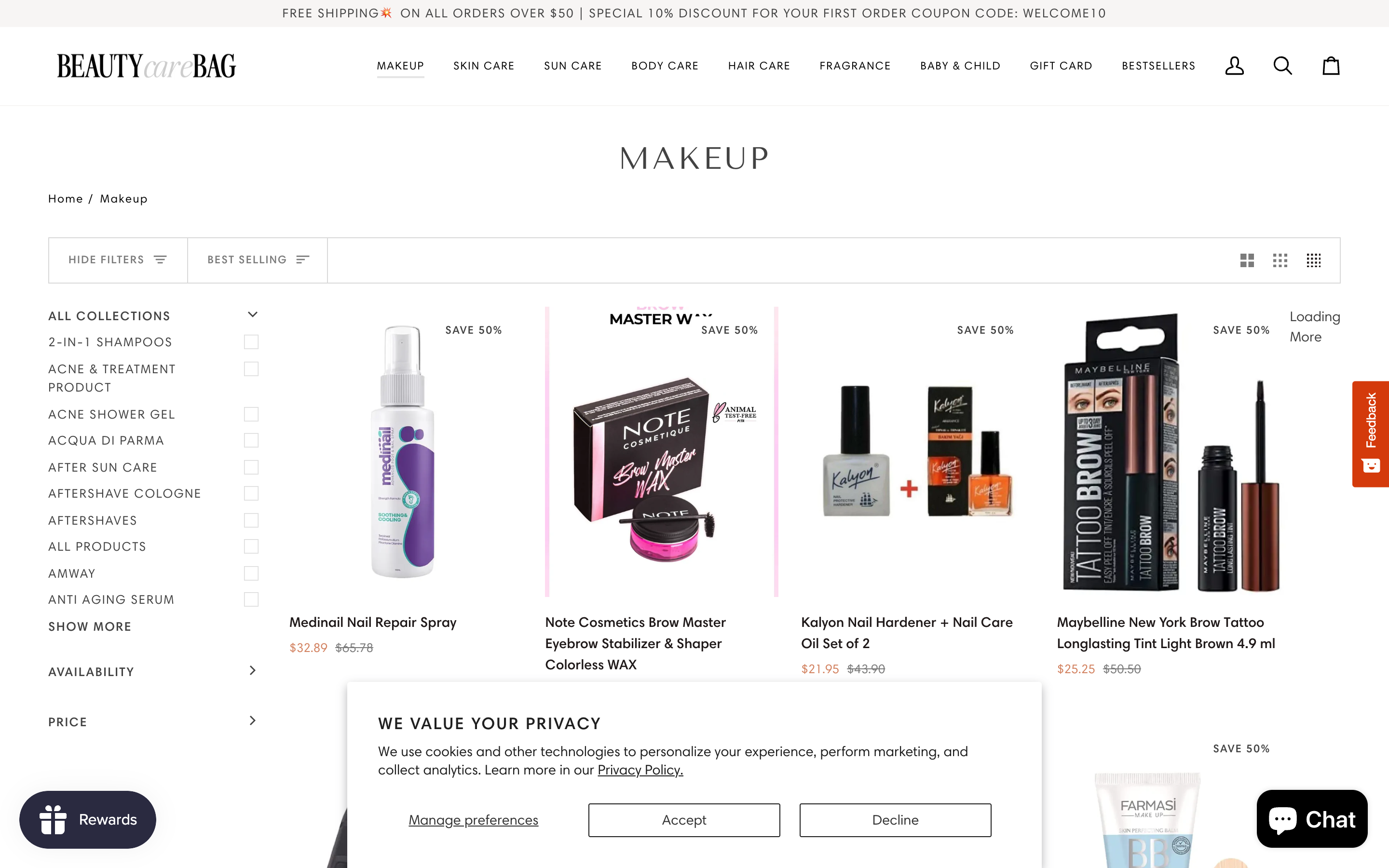 High-Volume Cosmetics E-commerce Platform for Beauty Care Bag