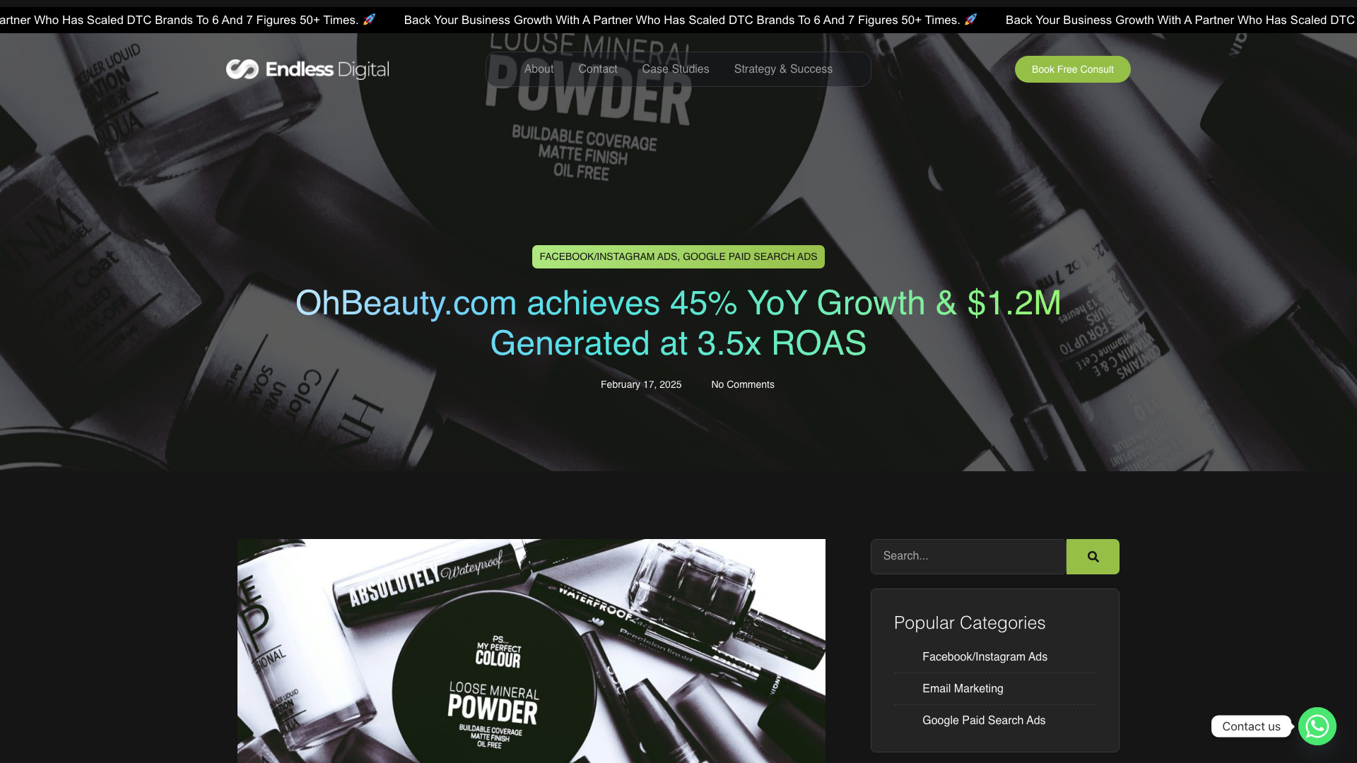 OhBeauty.com achieves 45% YoY Growth & $1.2M Generated at 3.5x ROAS