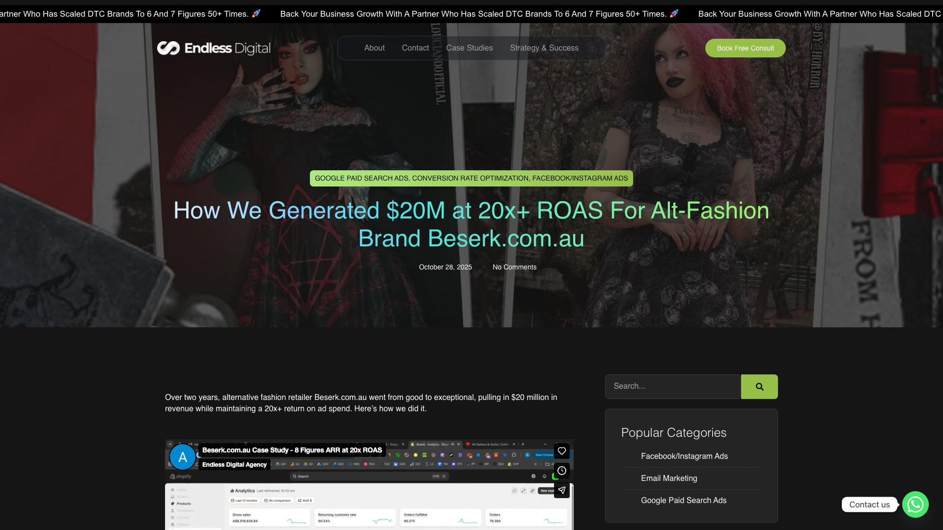 How We Made $20M at 20x ROAS For Shopify Plus Brand: Beserk.com.au
