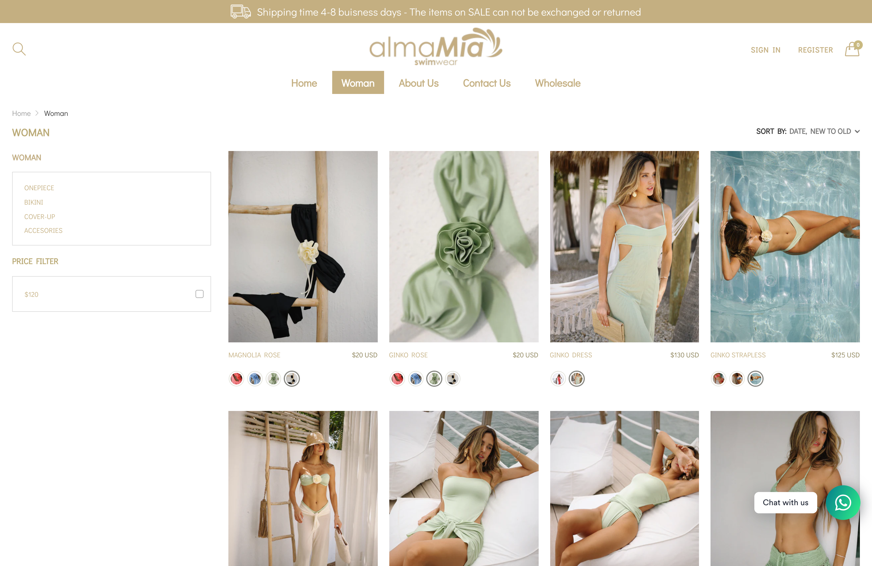 Vestidos de baño: Almamía (USA - COL) screenshot