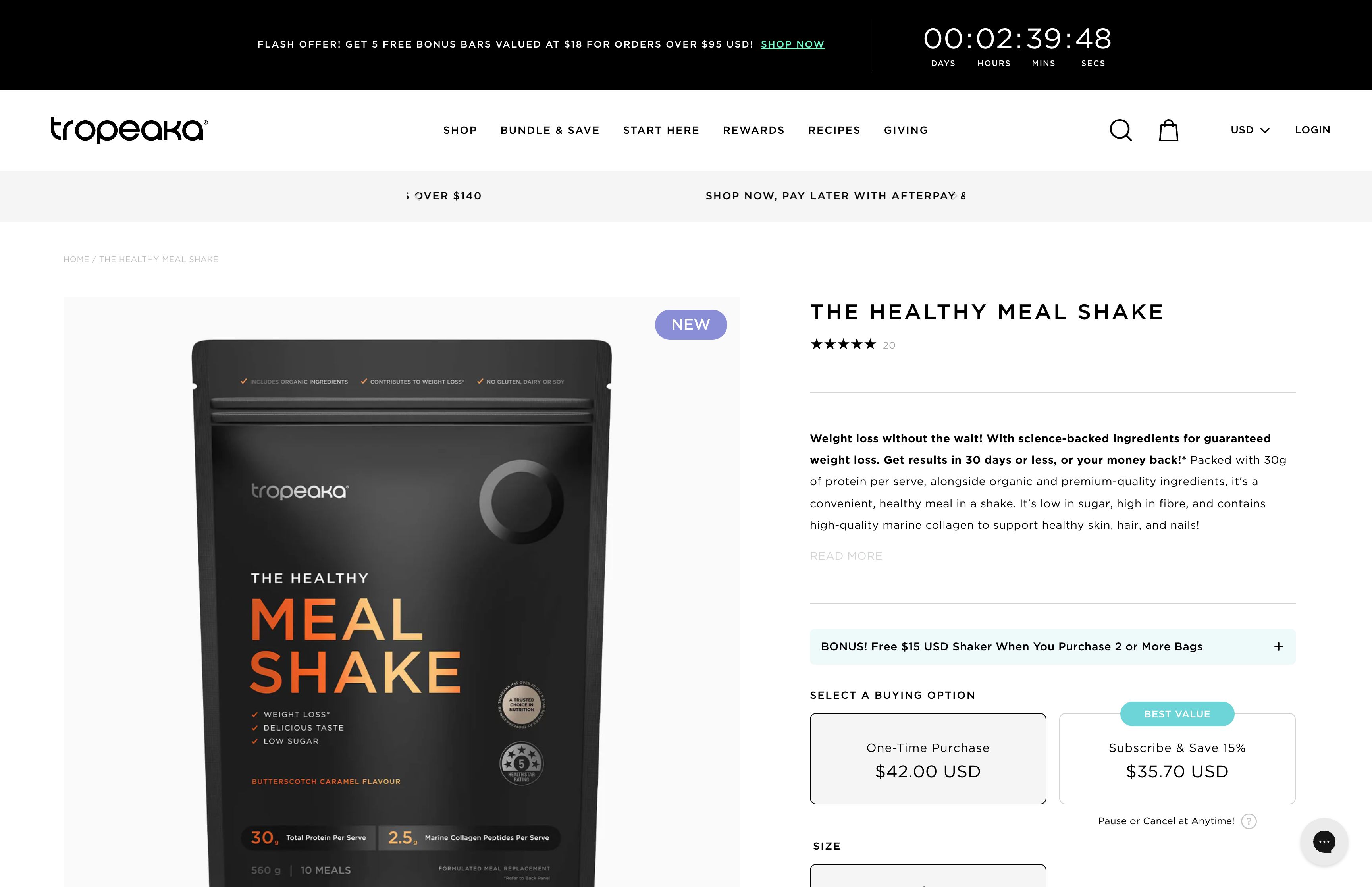 Redesign - tropeaka.com screenshot