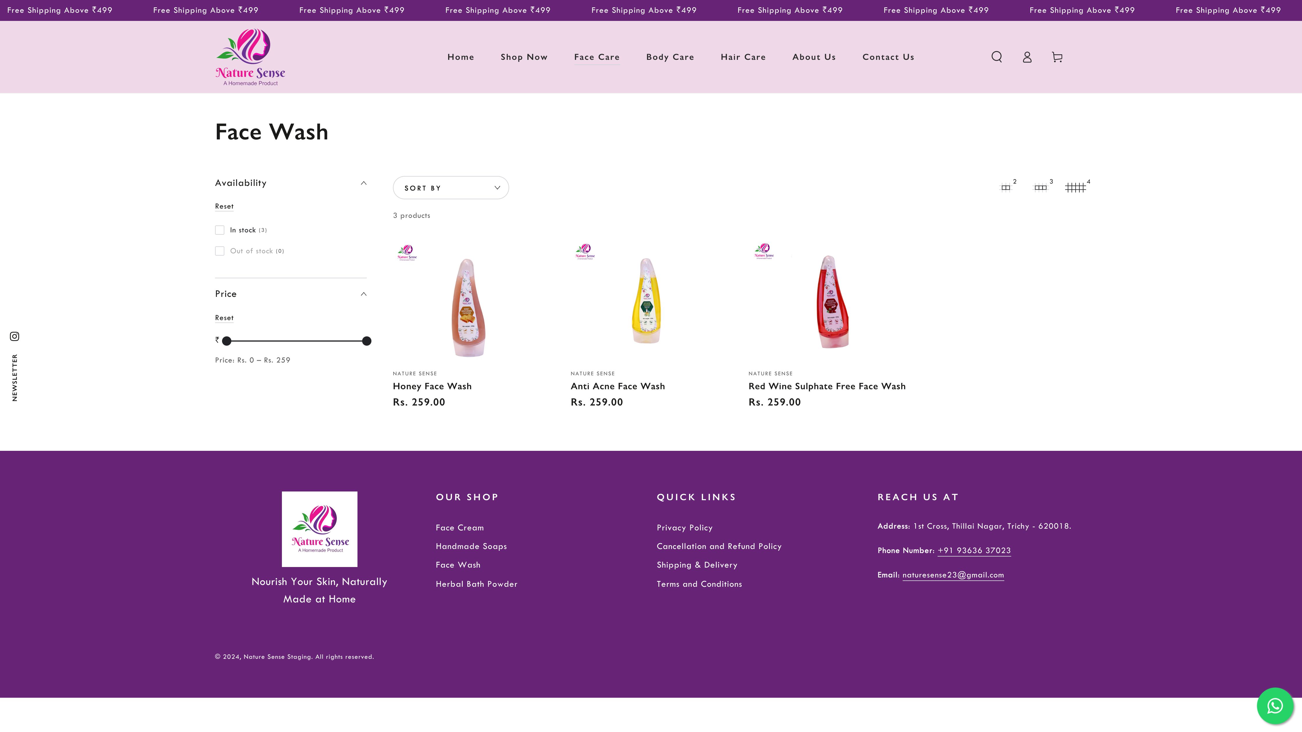 Nature Sense - The Luxury Of Home Made Skincare  screenshot