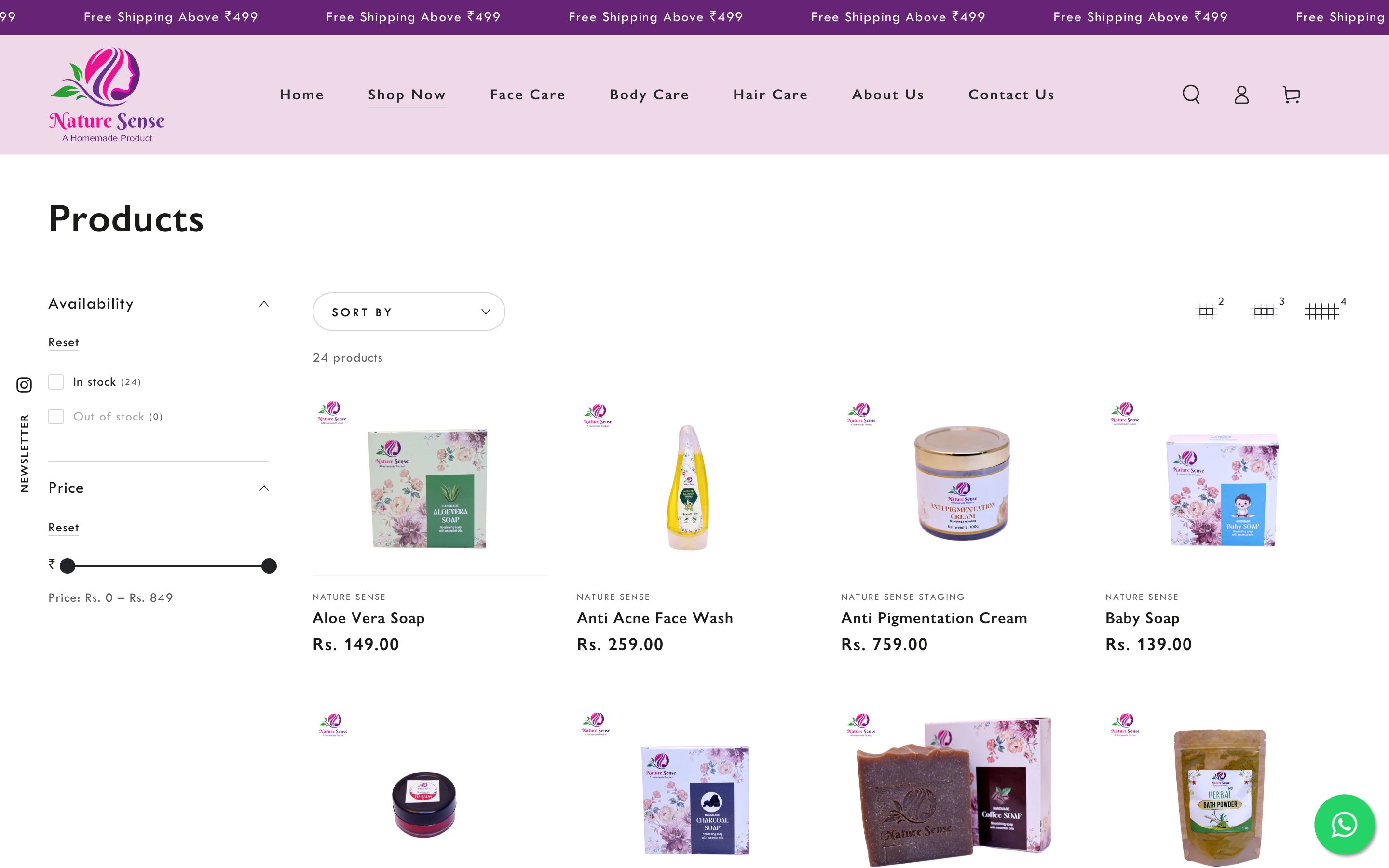 Nature Sense - The Luxury Of Home Made Skincare  screenshot 3