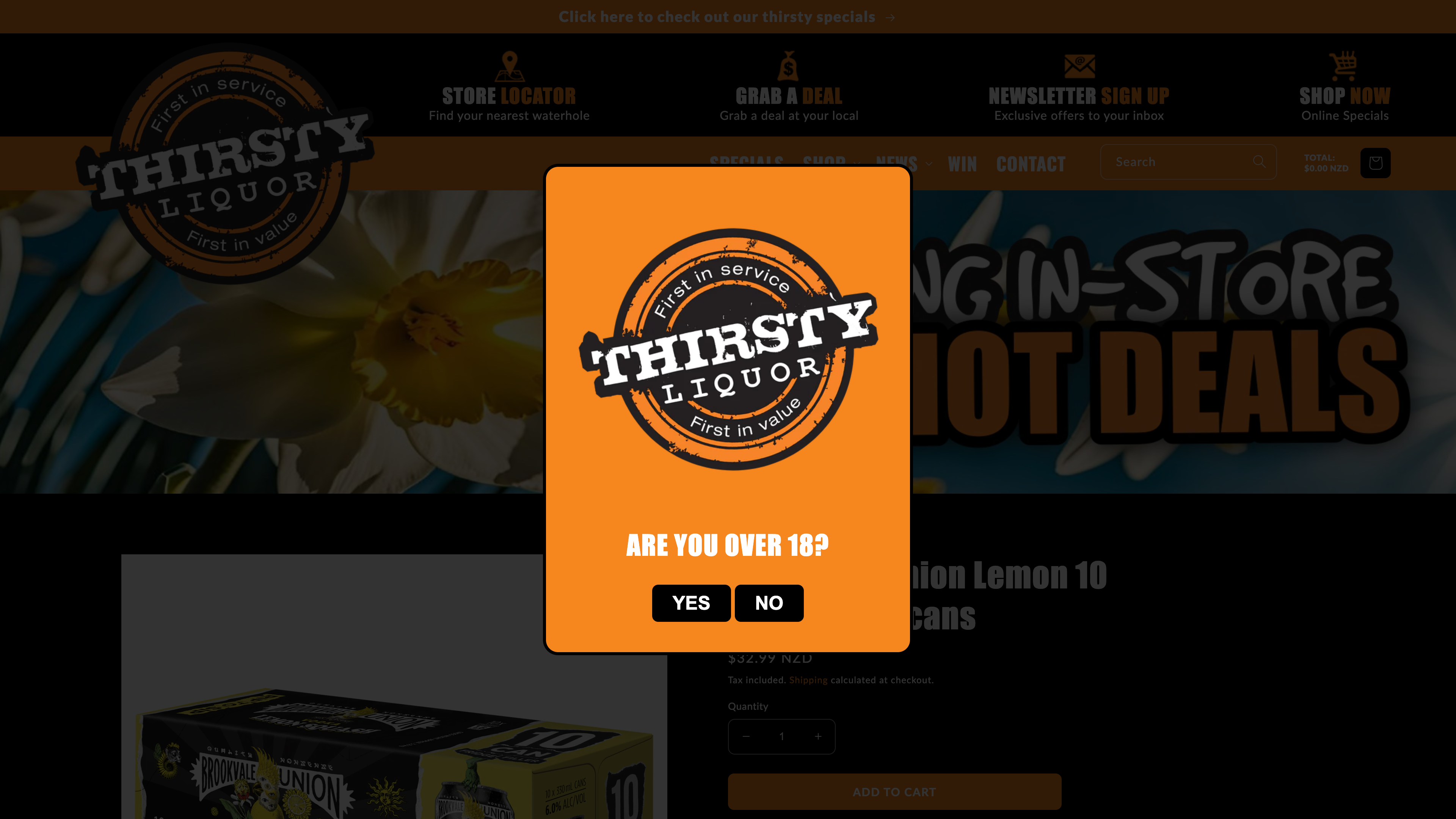 Thirsty Liquor National Website screenshot 3