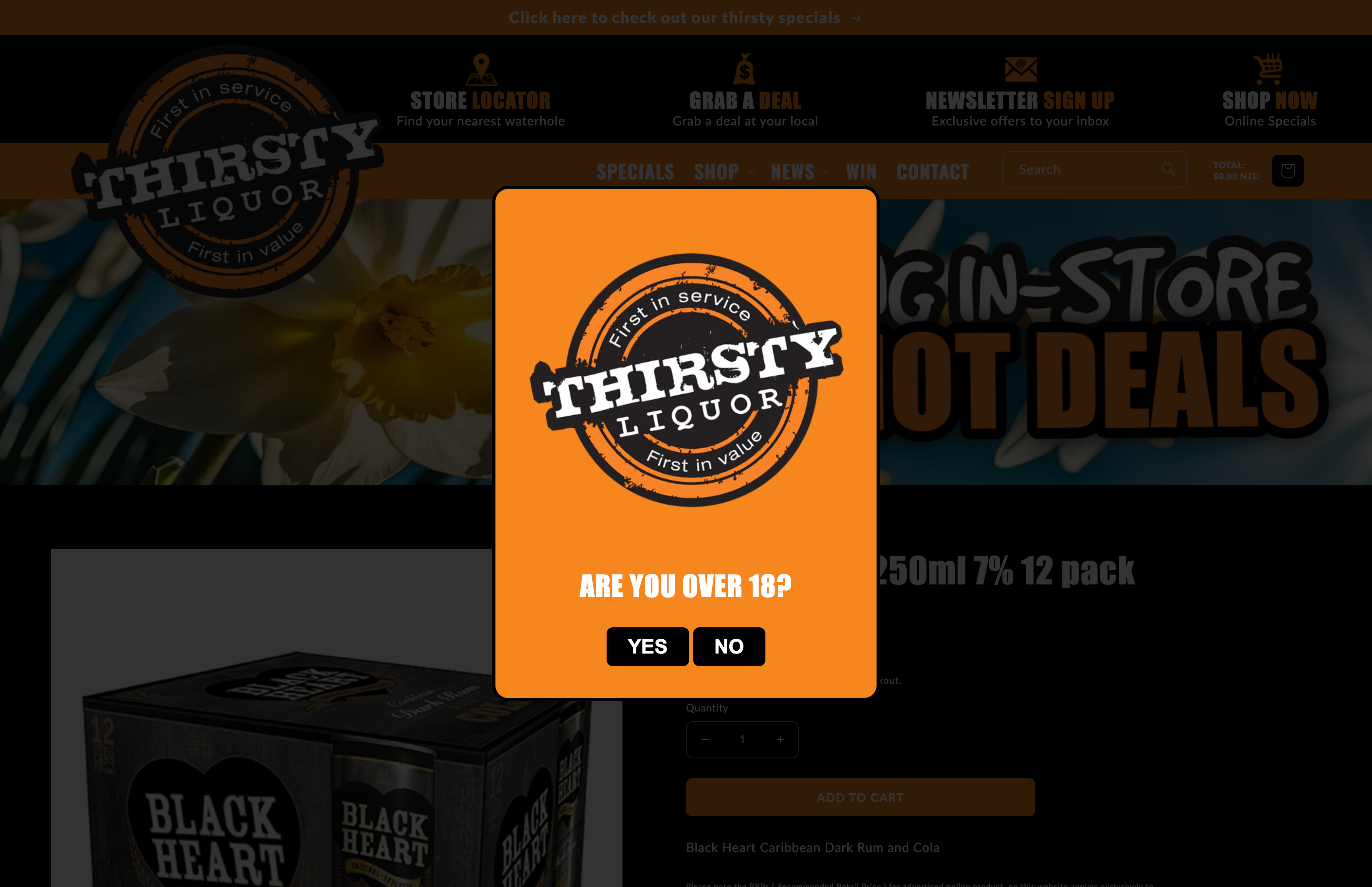 Thirsty Liquor National Website screenshot 4