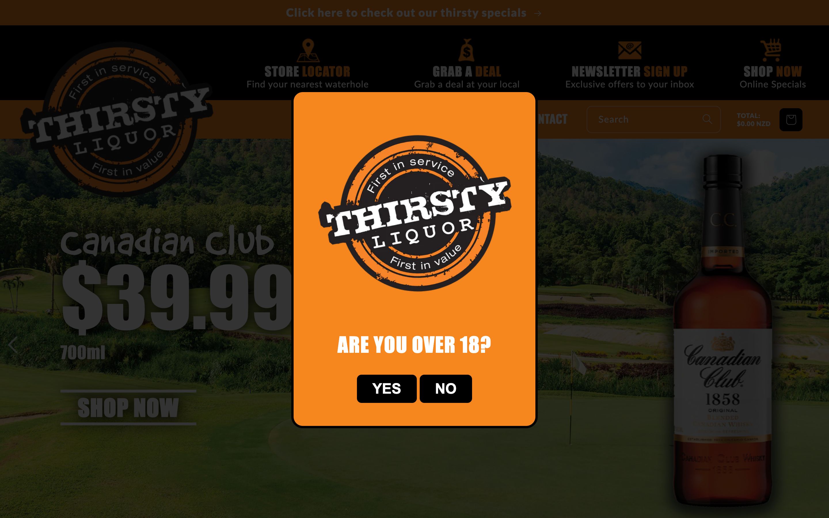 Thirsty Liquor National Website screenshot 5