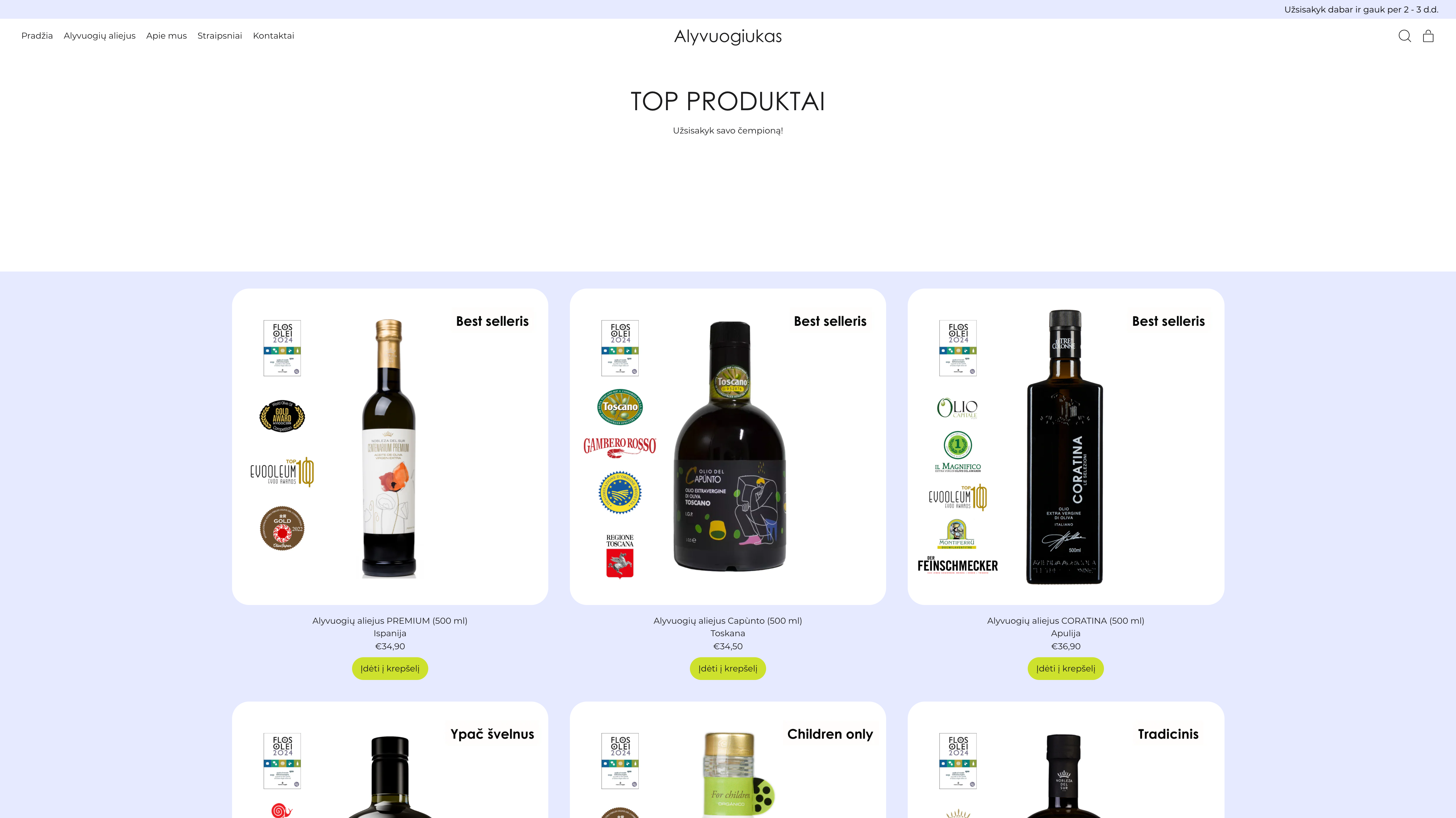 Alyvuogiukas olive oil screenshot