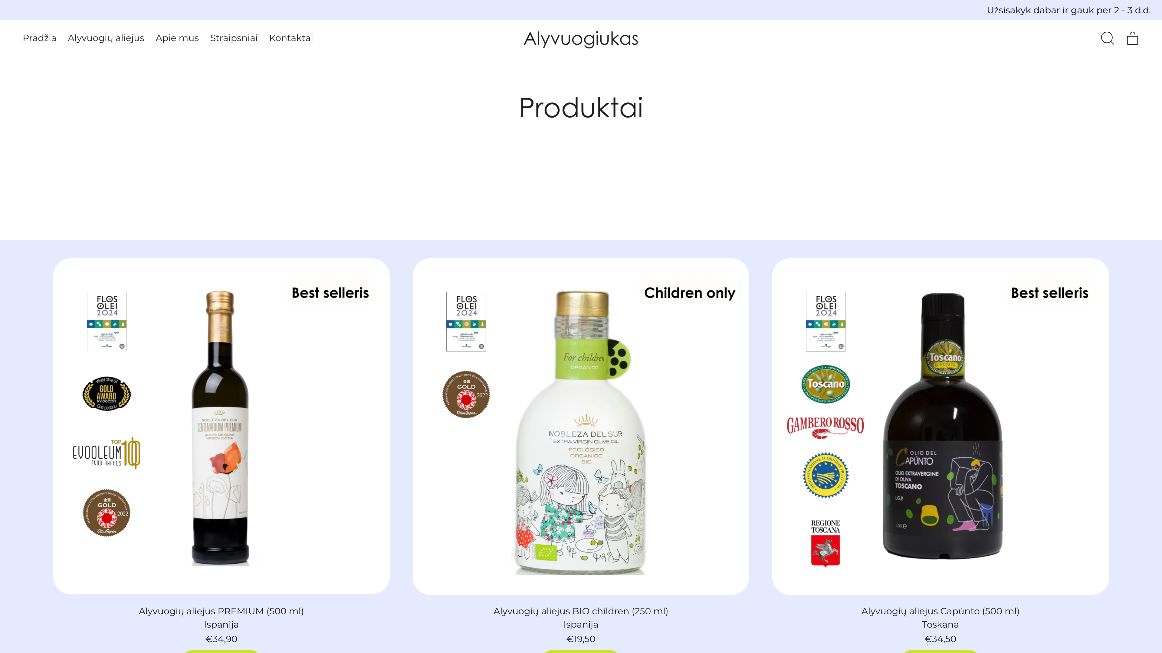 Alyvuogiukas olive oil screenshot 2