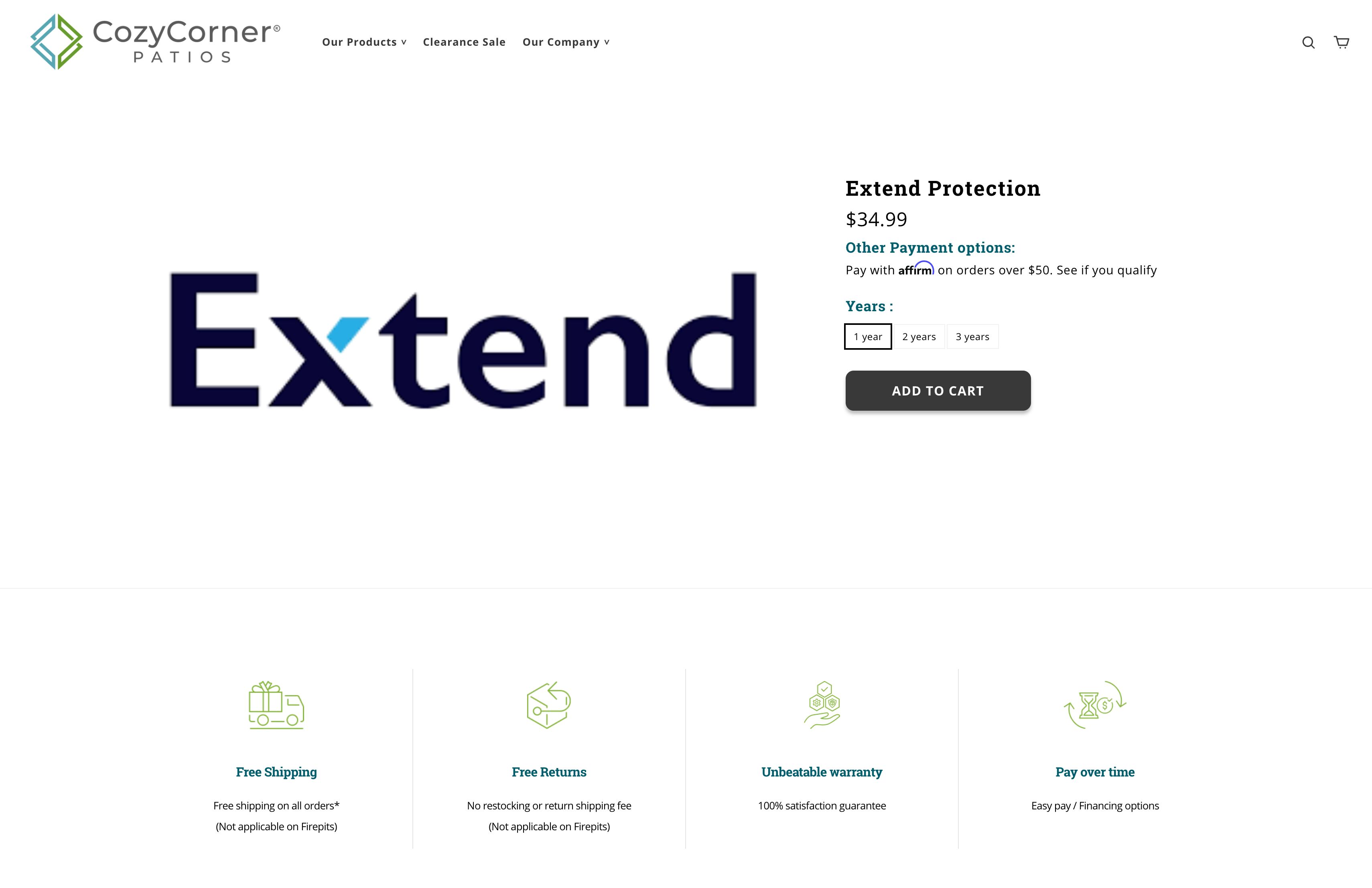 Cozy Corner Patios - USA based Furniture Brand screenshot 2