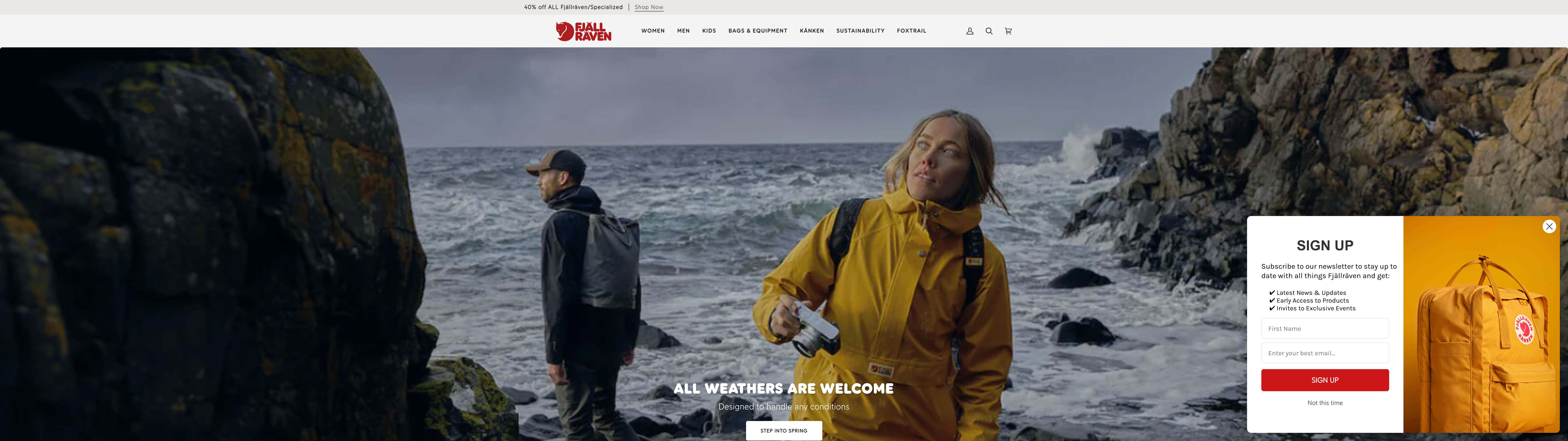 Fjällräven Australia screenshot