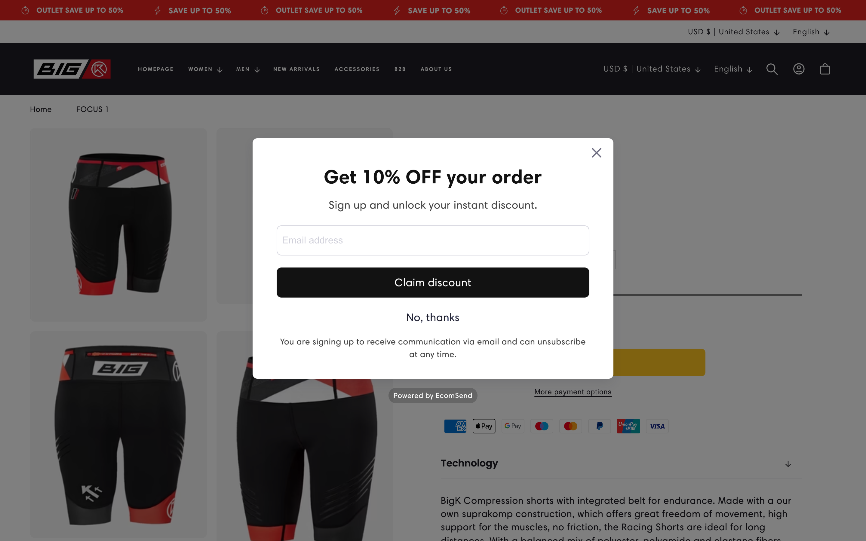 Variant-Integrated Shopify Homepage screenshot