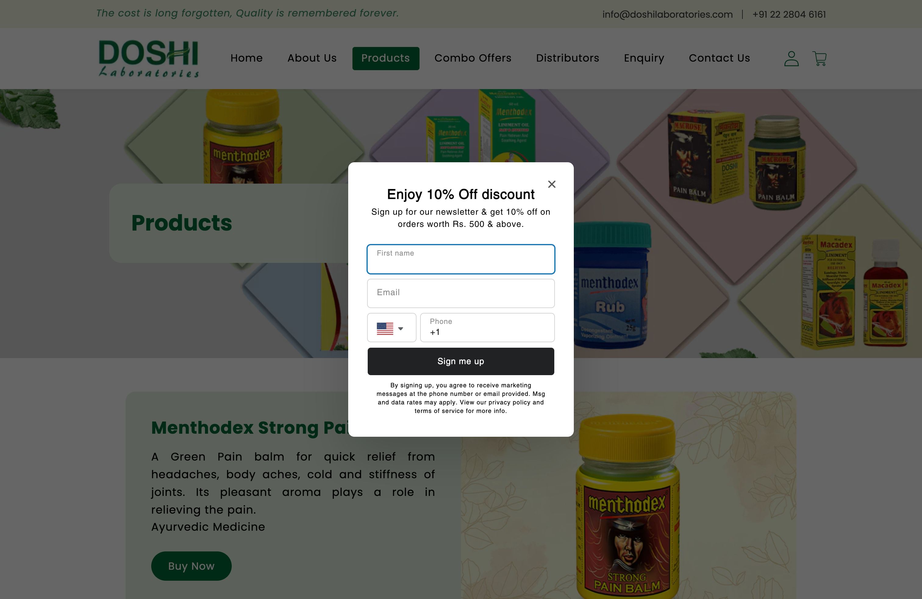 Customized Shopify Development for Menthodex Pain Balm
