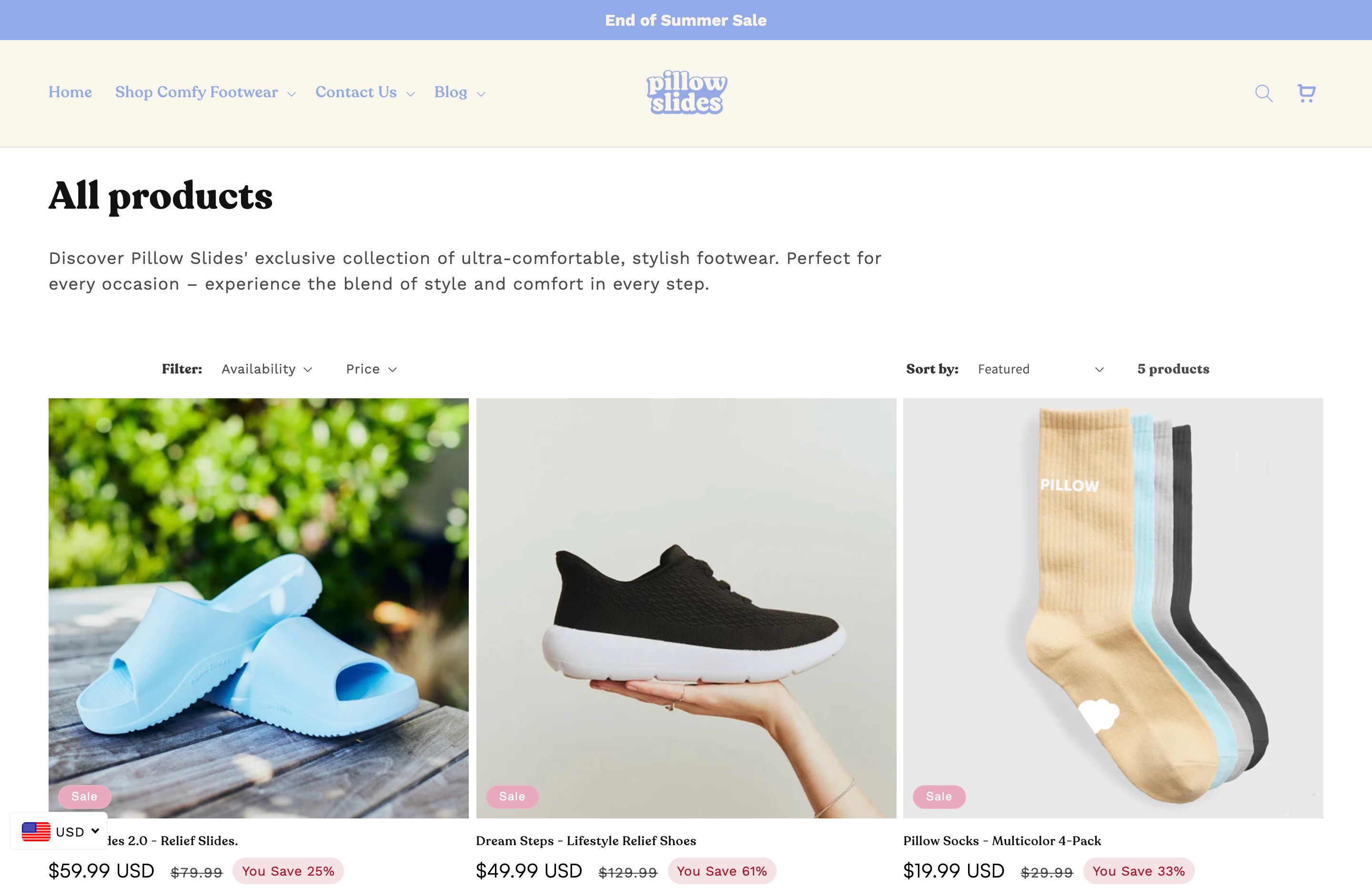 Shopify Store Design for Pillow slides product screenshot