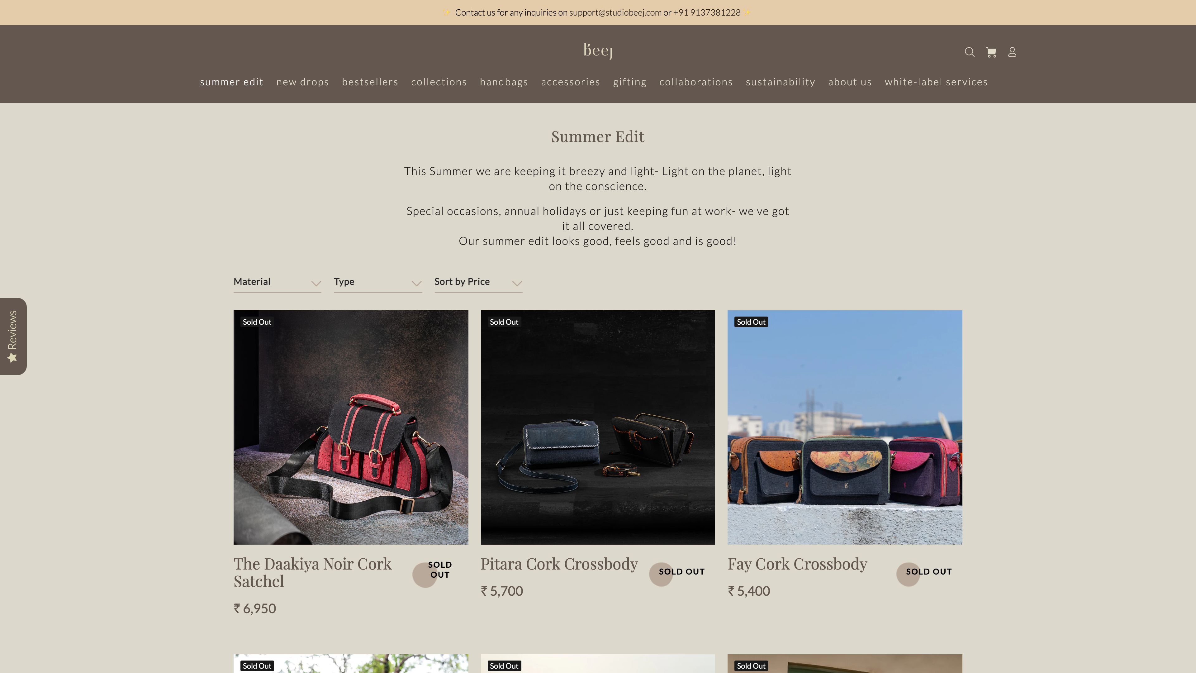 "Eco Chic: Studio Beej's Shopify" screenshot
