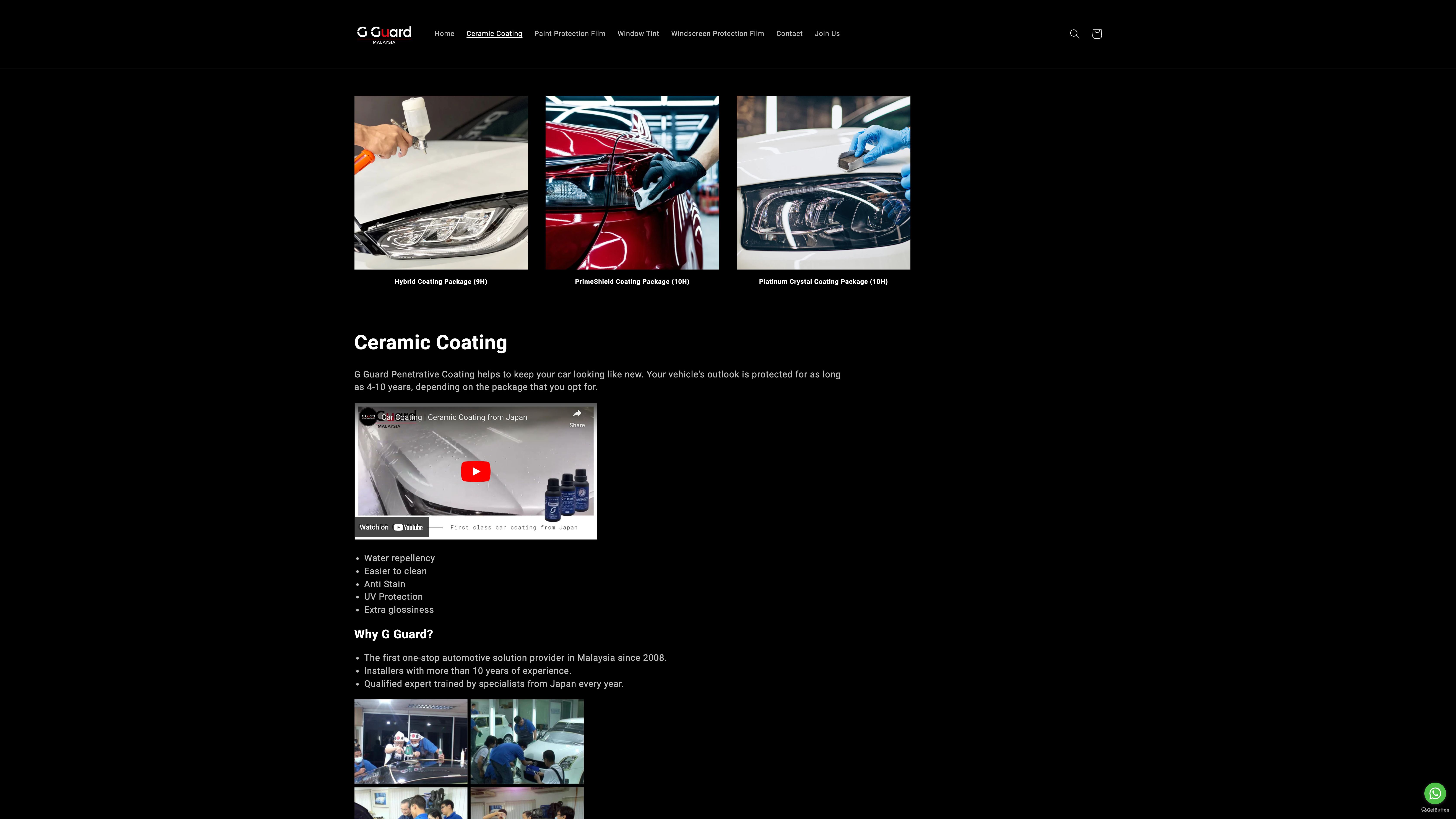 G Guard Malaysia specialized in premium car coatings screenshot 5