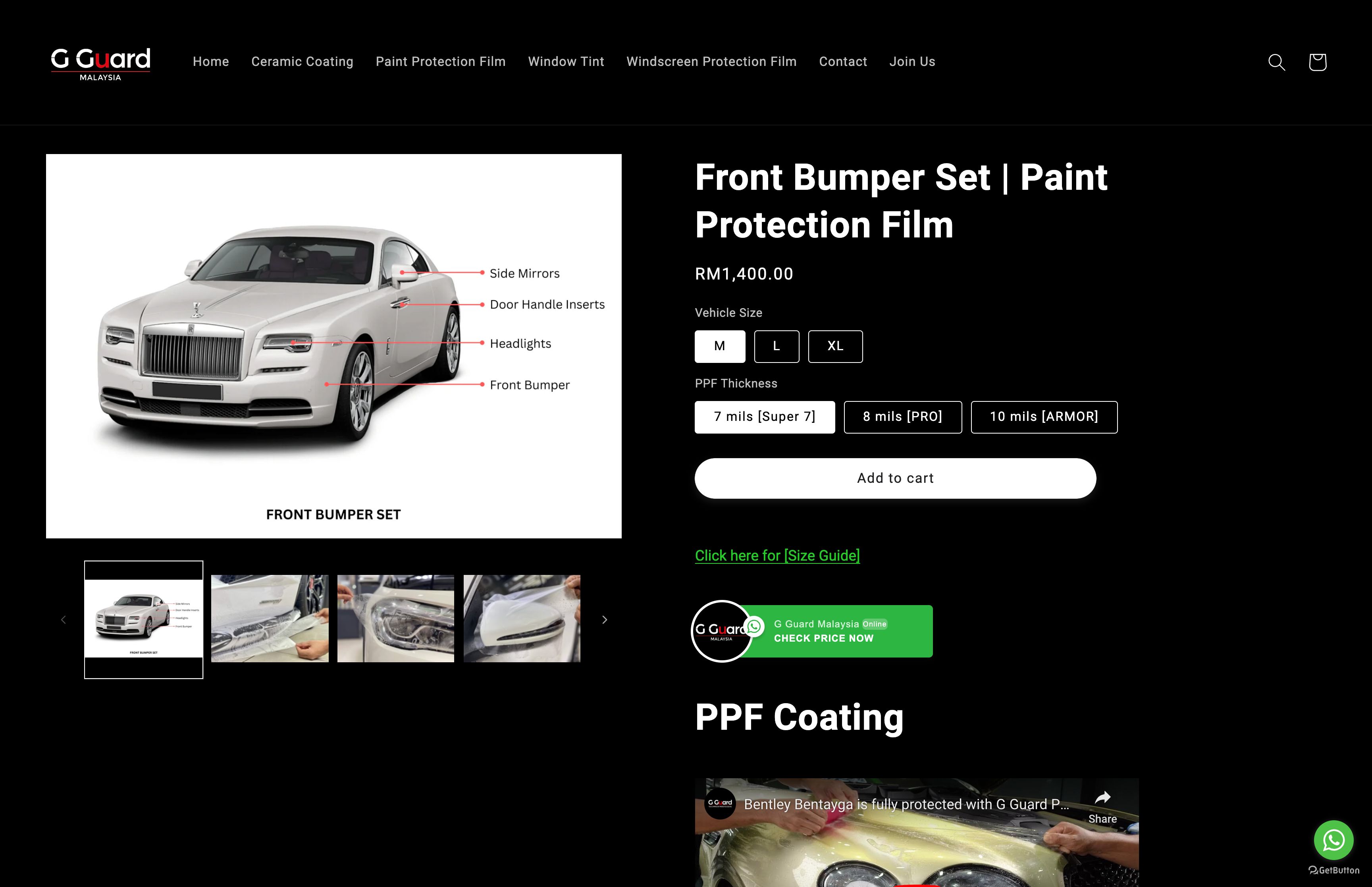 G Guard Malaysia specialized in premium car coatings screenshot 6
