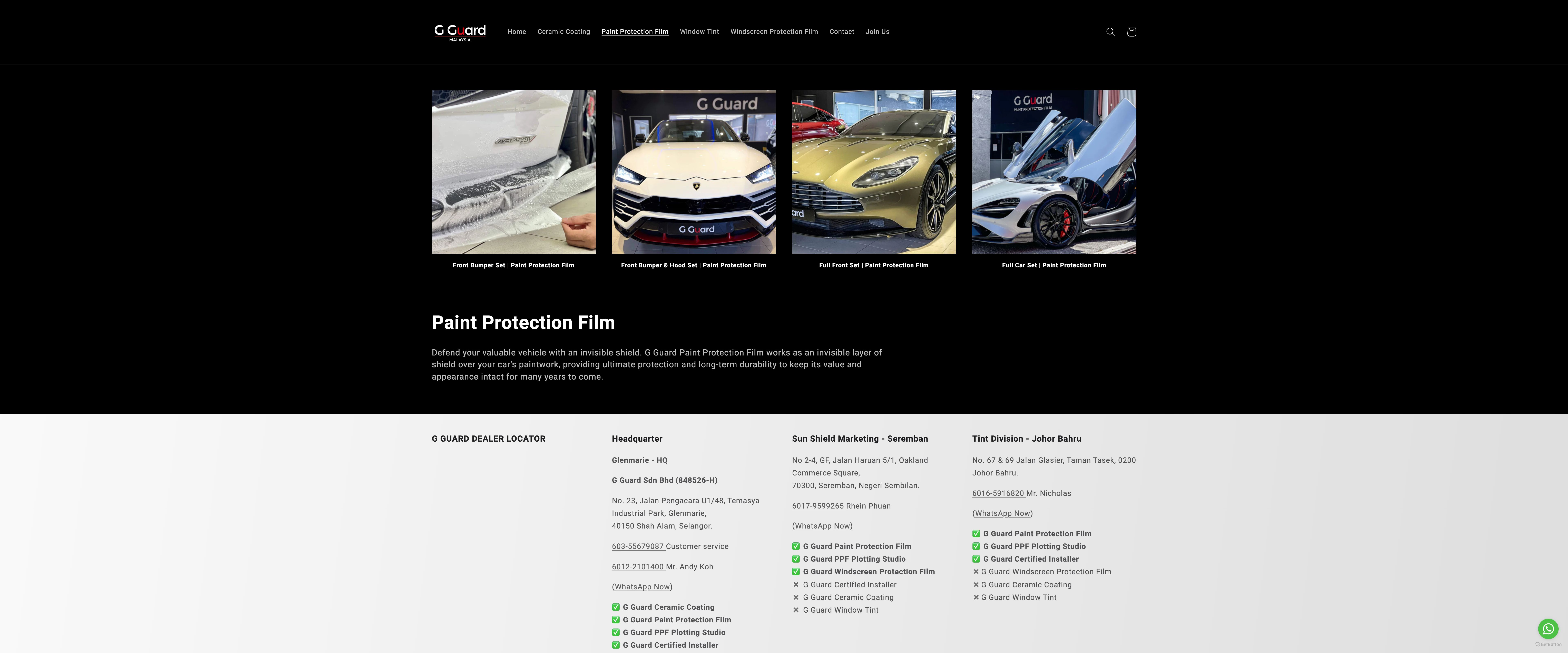 G Guard Malaysia specialized in premium car coatings screenshot 2