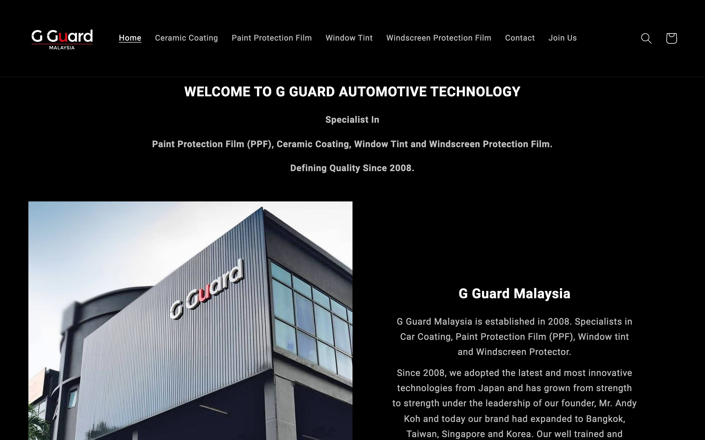 G Guard Malaysia specialized in premium car coatings screenshot