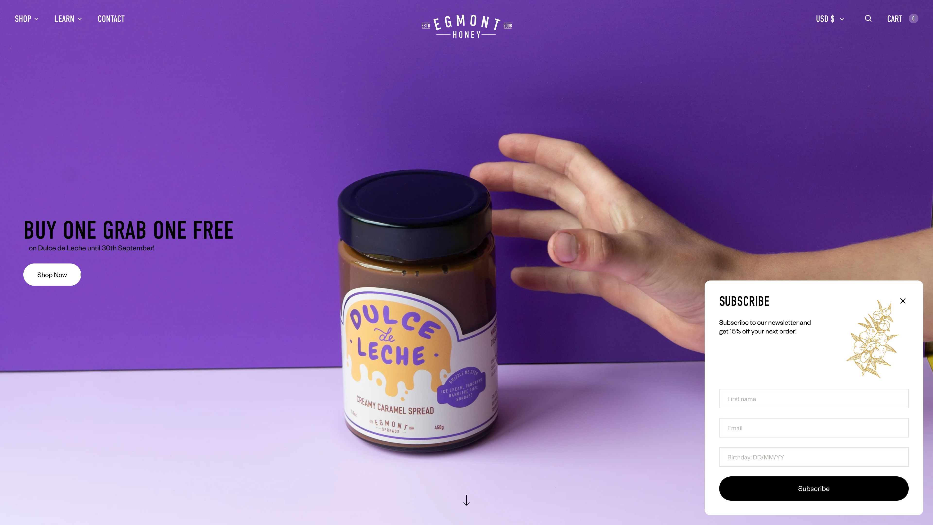 Custom Shopify Design and Project Management for Egmont Honey