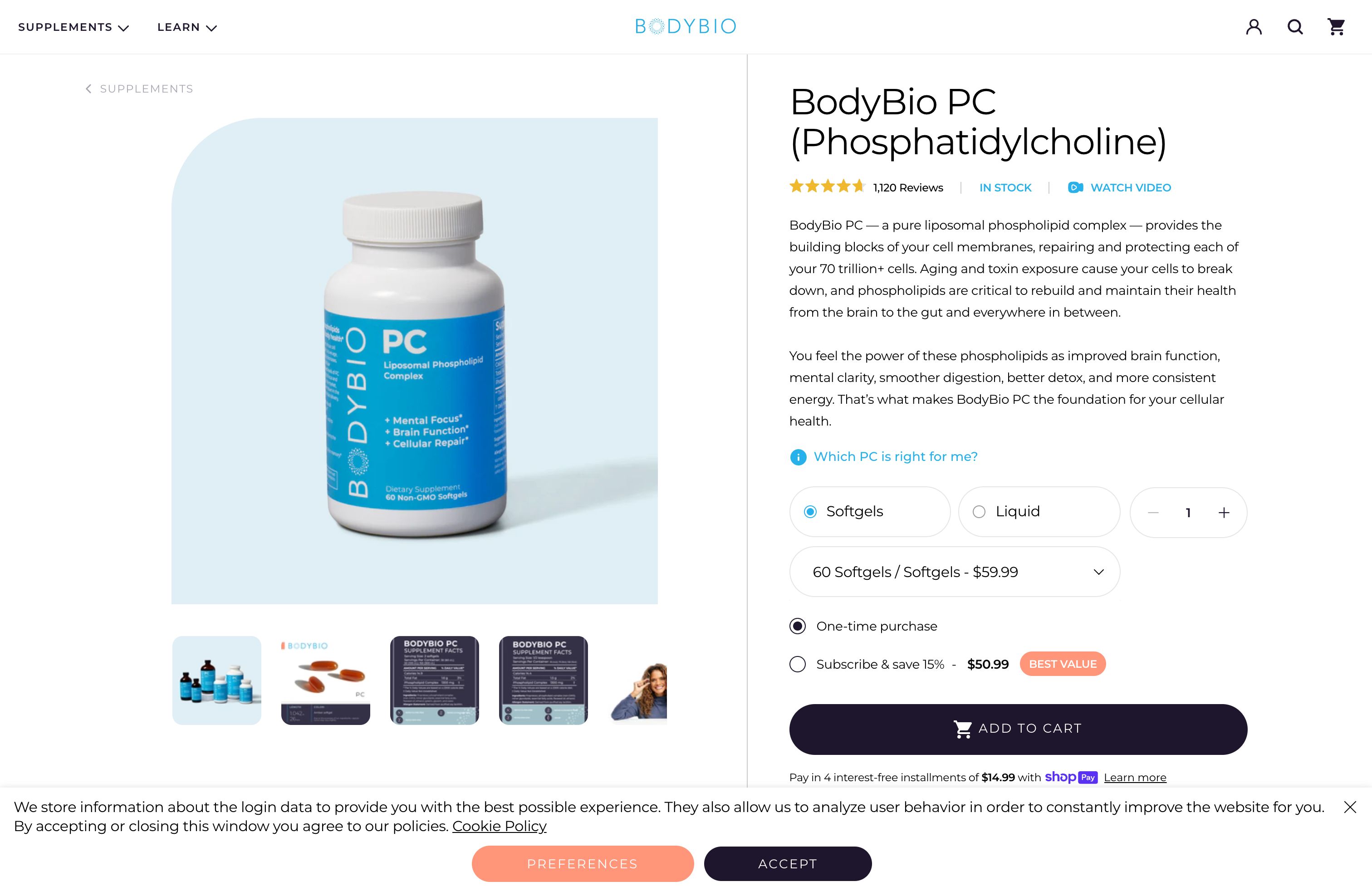 BodyBio Shopify Plus Website screenshot 6